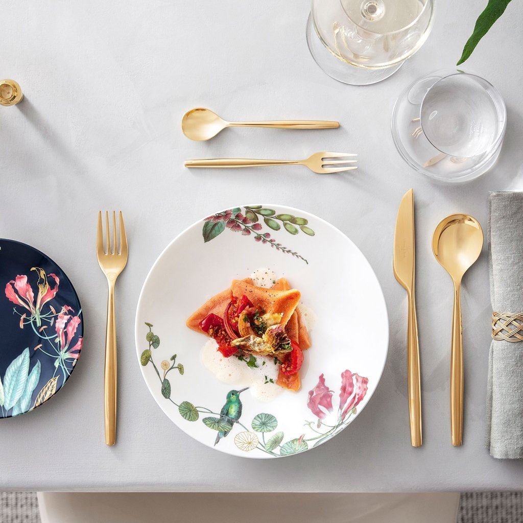 Villeroy & Boch Signature Suppenteller Avarua Suppenteller, 22cm, weiß/bunt, (1 St), Premium Bone Porcelain, spülmaschinenfest, Made in Germany