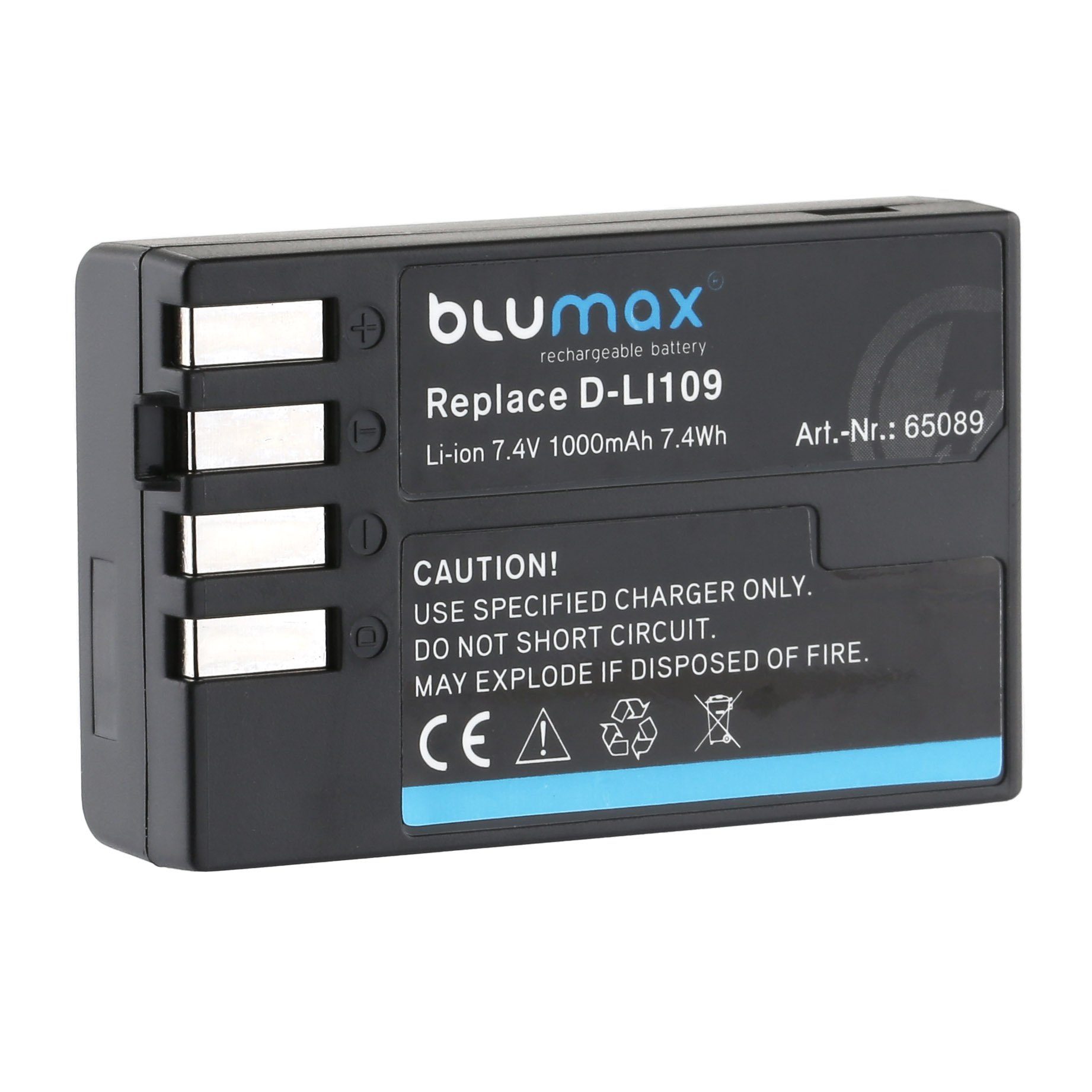 Blumax Akku passend für Pentax D-Li109 1000 mAh (7,4V) Kamera-Akku
