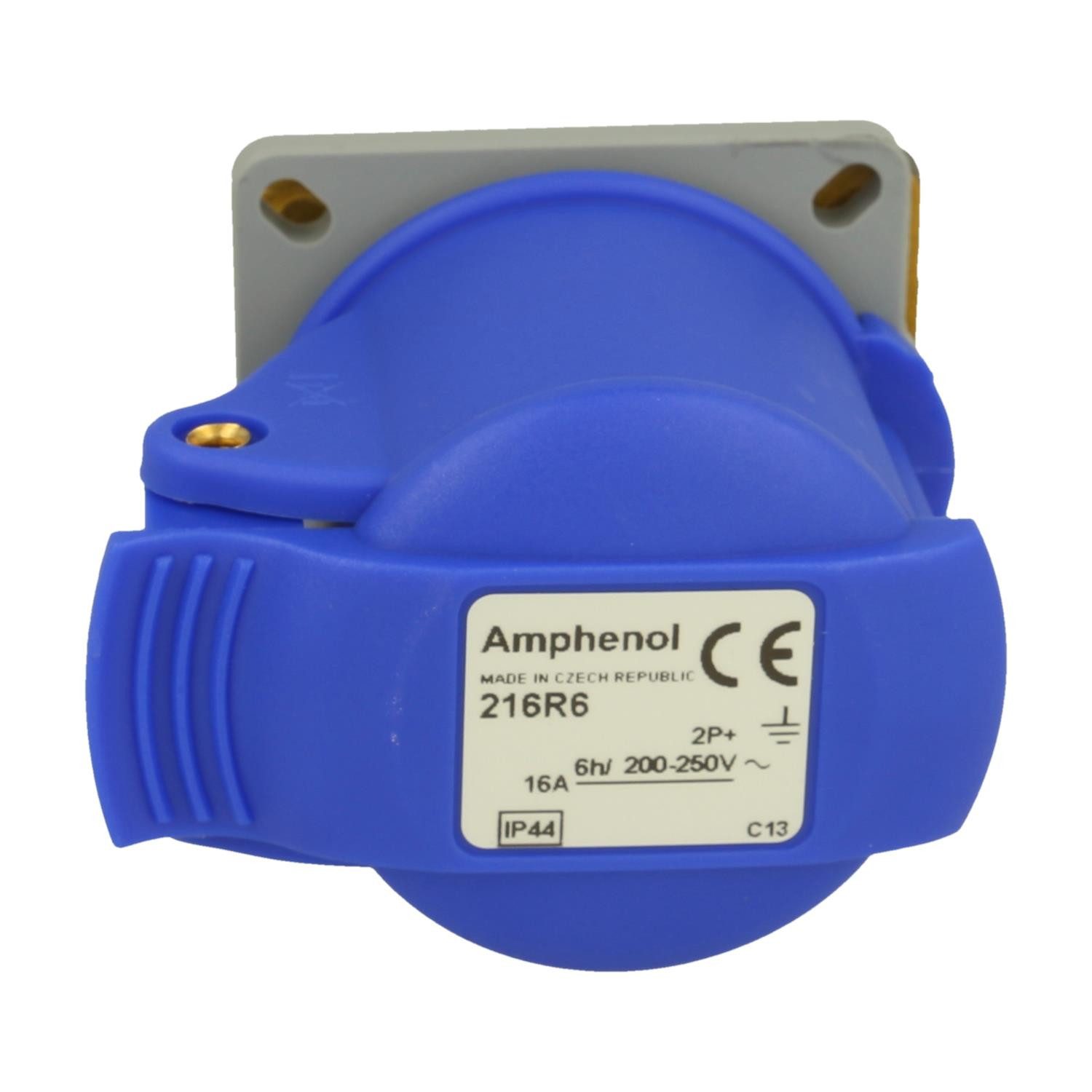 Amphenol CEE-Stecker Titel:16 Ampere CEE Einbausteckdose 3-polig (2P+PE) Buchse, Kodierung, (CEE Stromverteiler)