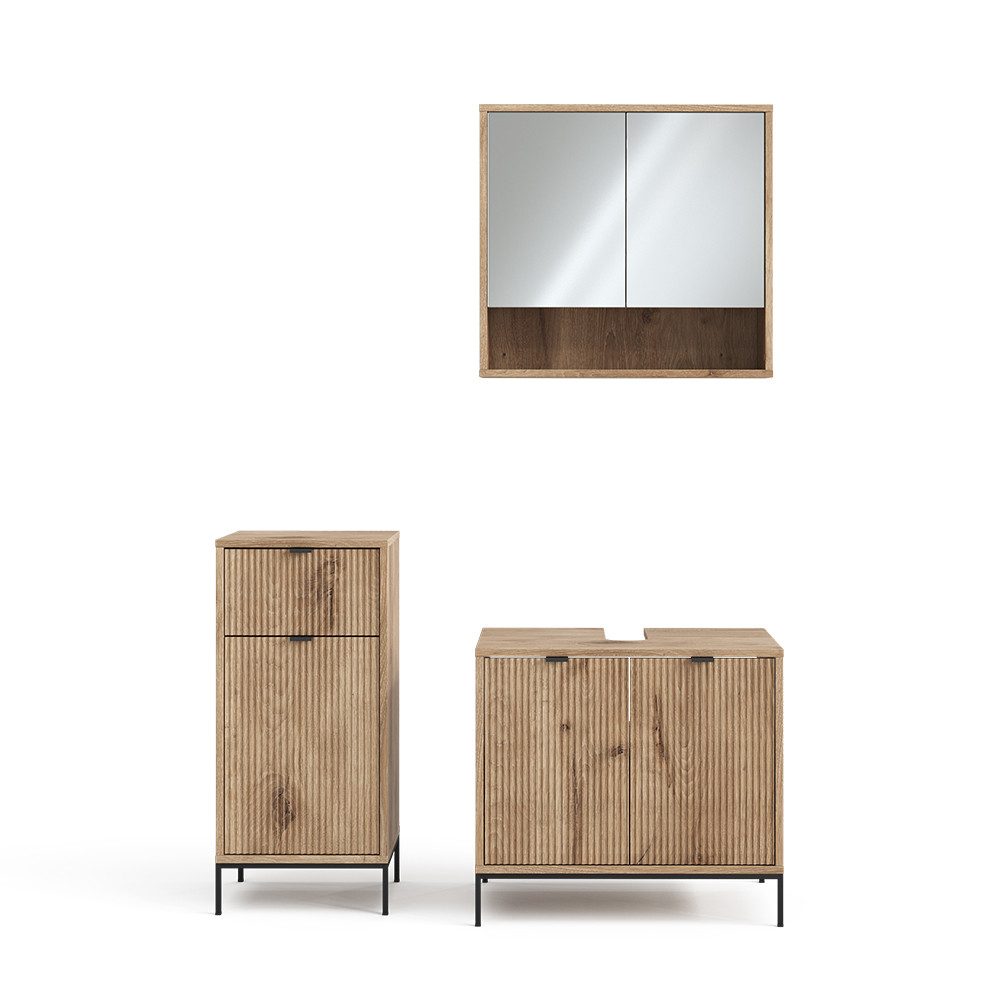 Vicco Badmöbel-Set Eliza, Viking Oak, 3 günstig online kaufen