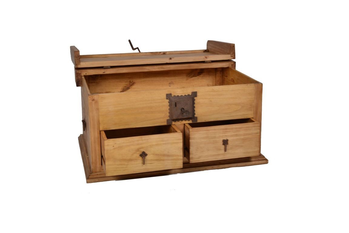 MiaMöbel Truhentisch Mexico, aus massivem Pinienholz Honig