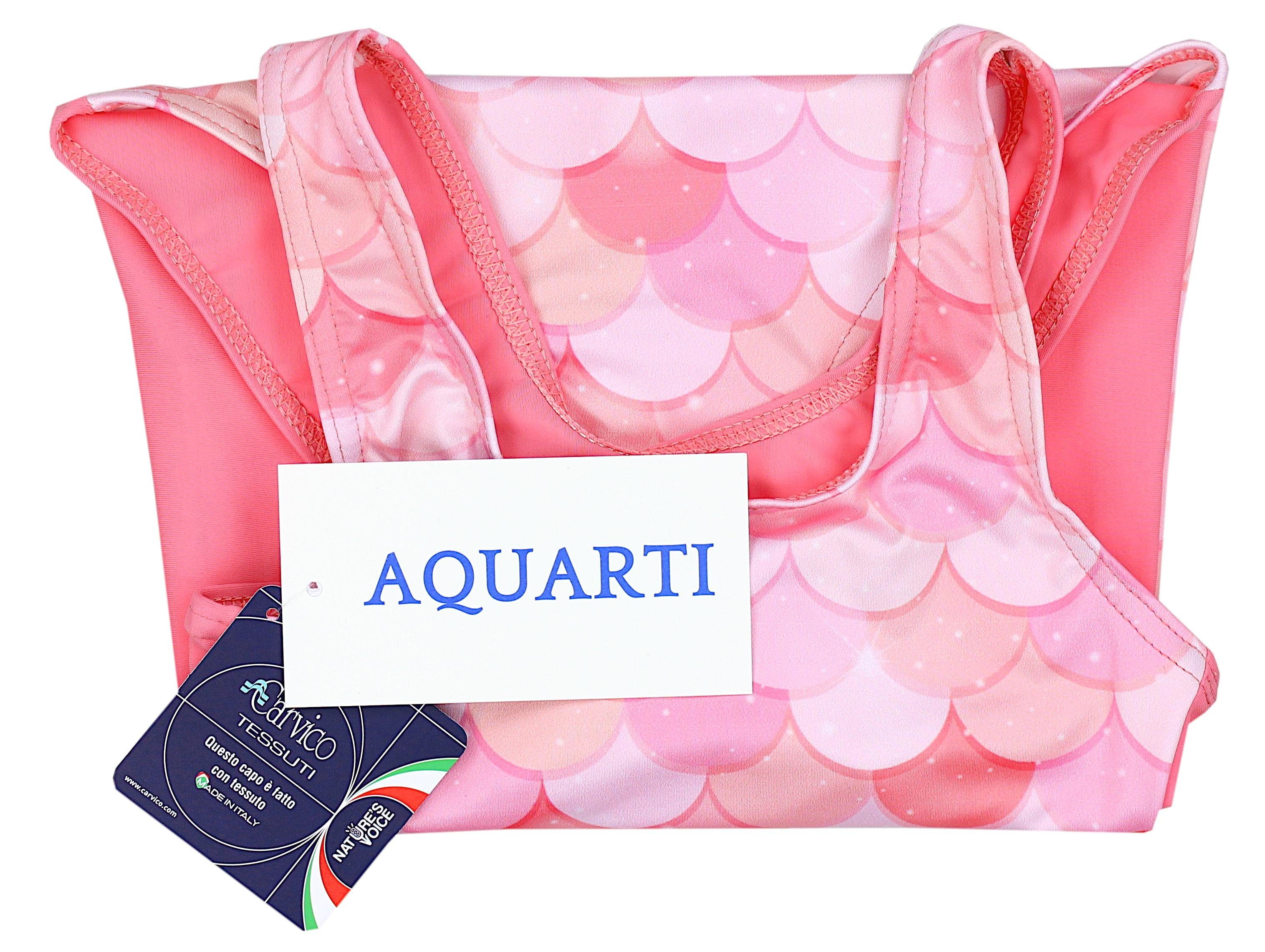 Aquarti Ringerrücken Badeanzug Meerjungfrau Print Badeanzug Aprikose Mädchen Aquarti Rosa mit /