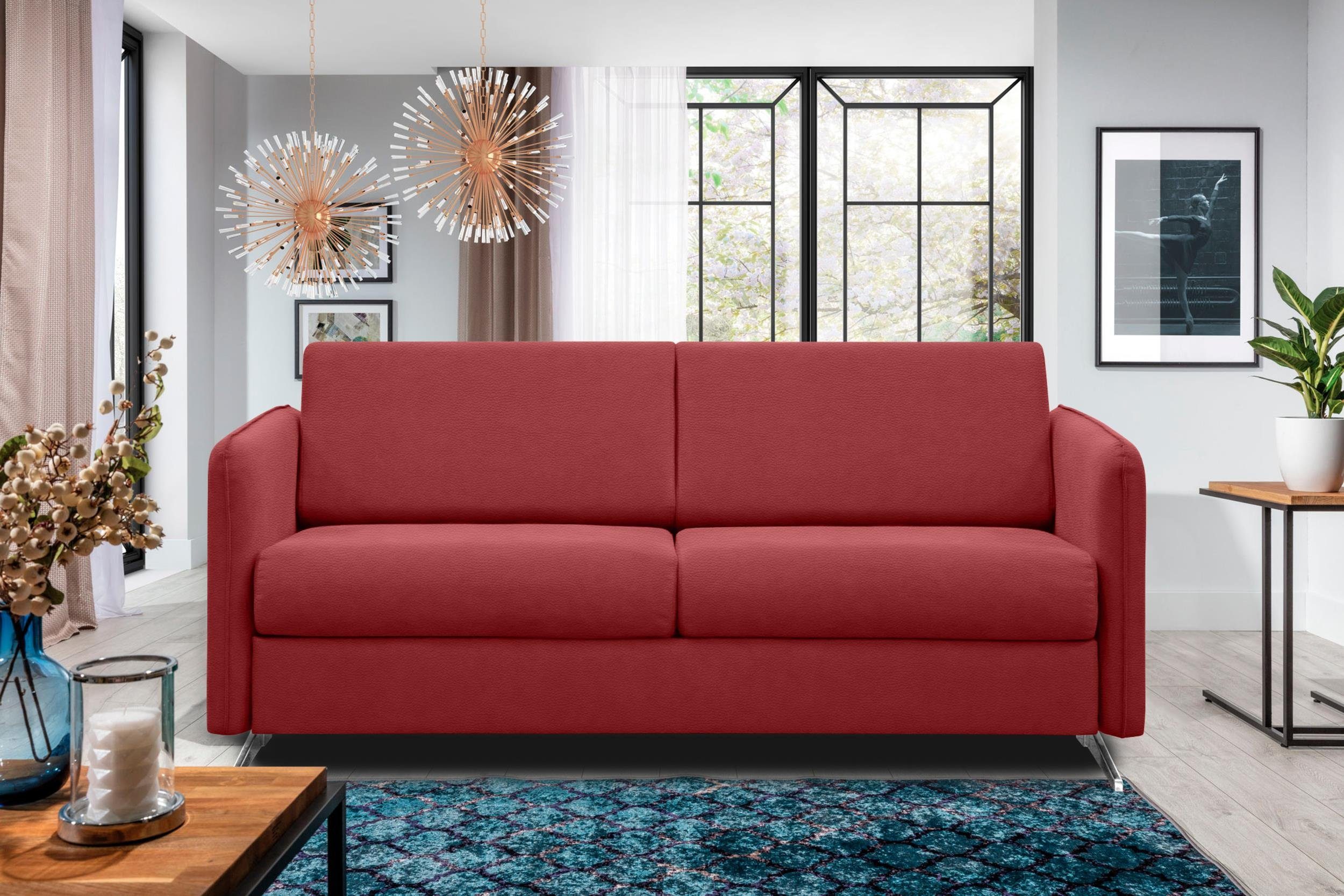 im Metall stellbar, frei Stylefy Sherlock, Design, 3-Sitzer mit 2-Sitzer, Sofa, Raum Bettfunktion, Modern