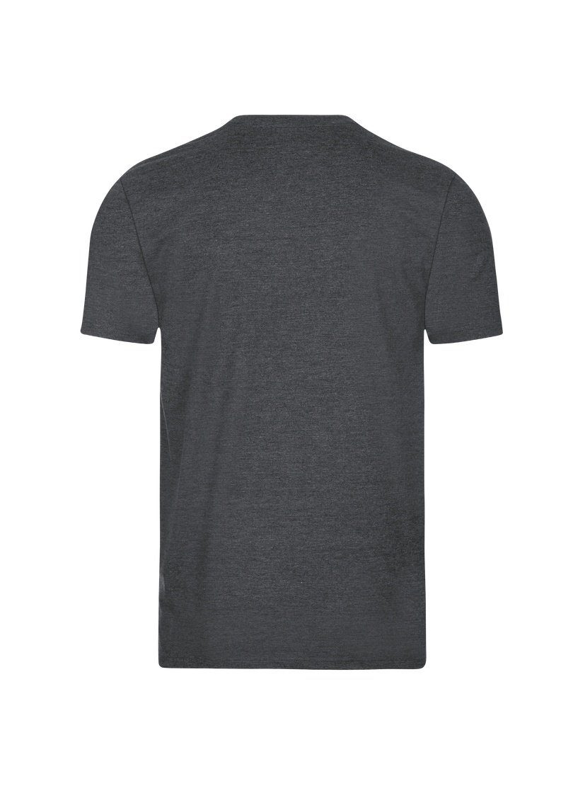 V-Shirt anthrazit-melange DELUXE T-Shirt Baumwolle TRIGEMA Trigema