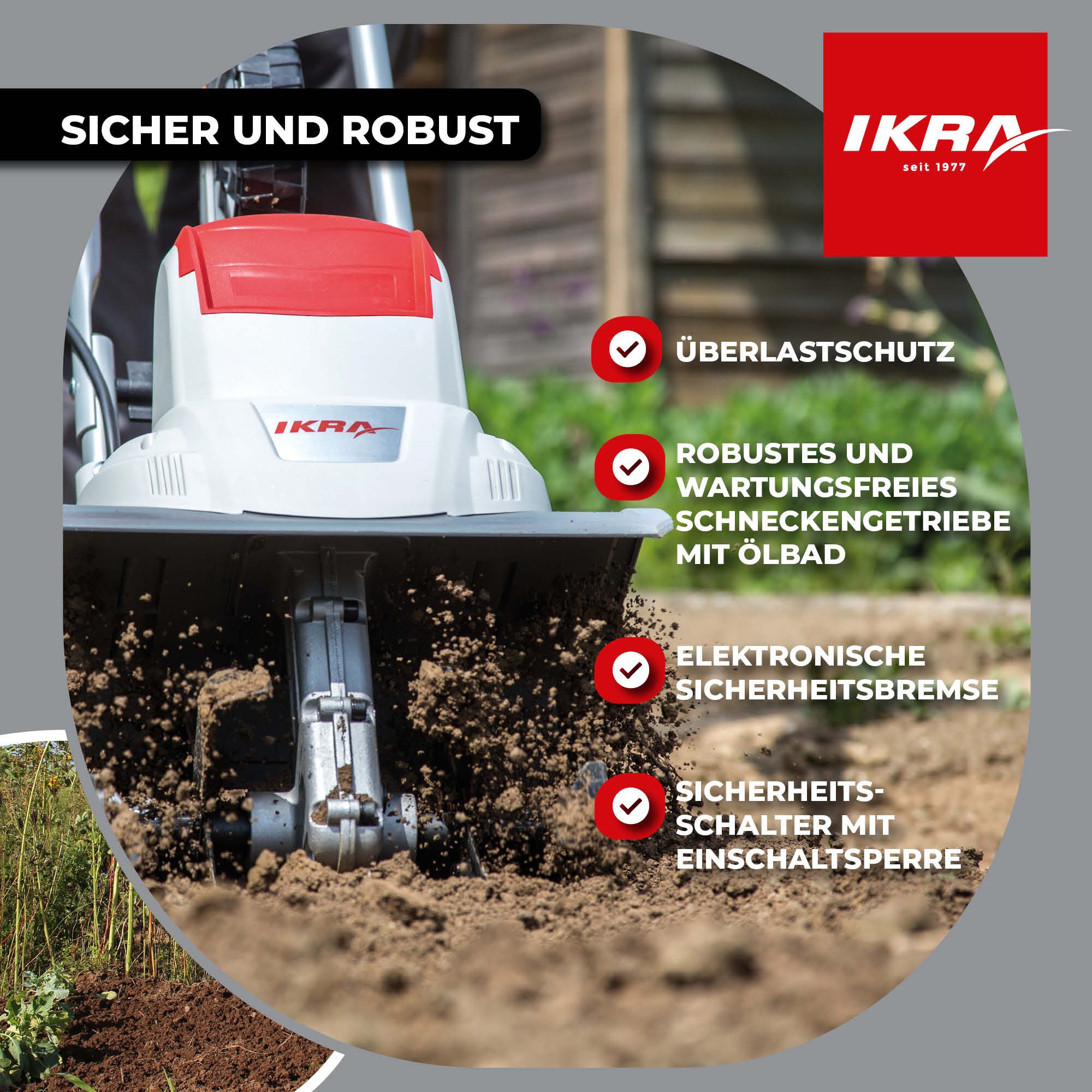 ikra GmbH Elektromotorhacke IEM 800S, 30 cm Arbeitsbreite, 30 cm breit, 20 cm tief – Bild 4 von 5