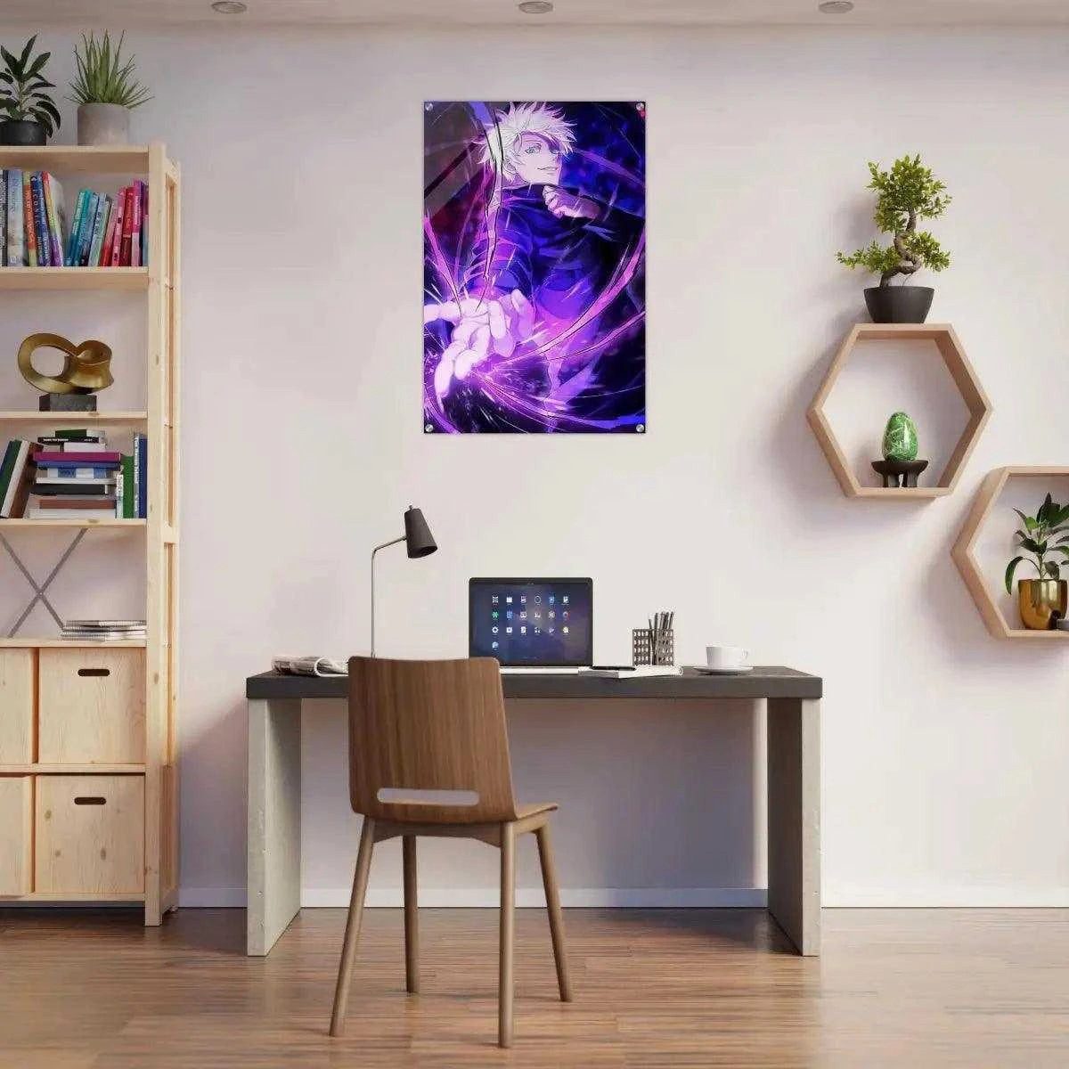 SimpleCanvas Wandbild Satoru Gojo - Anime Leinwandbild, Wandbild Jujutsu Kaisen, Gojo Kampf