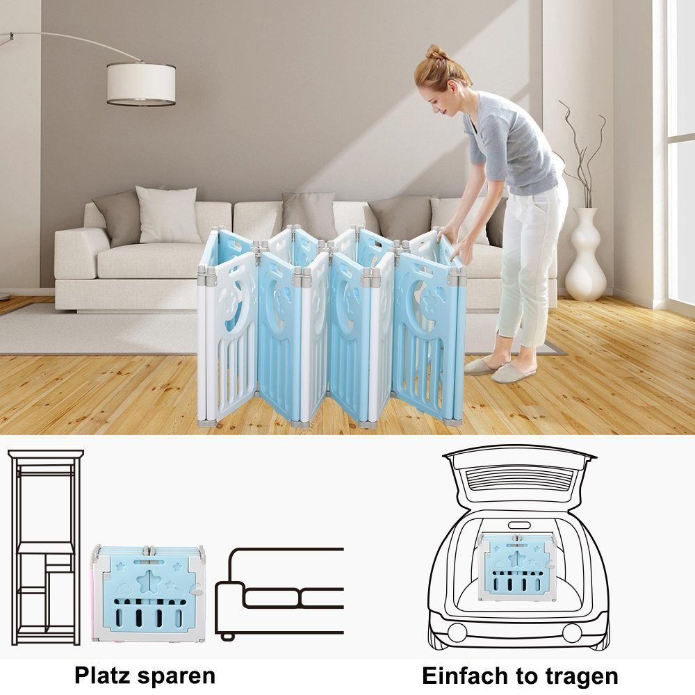Dripex Laufgitter Baby Laufstall Faltbar Kunststoff günstig online kaufen