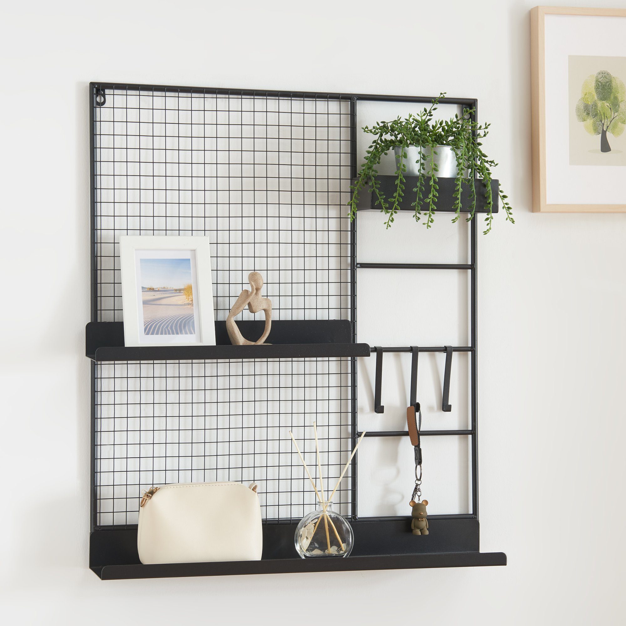 en.casa Wandregal, »Westre« Wandgitter 70x60x11cm Metall günstig online kaufen