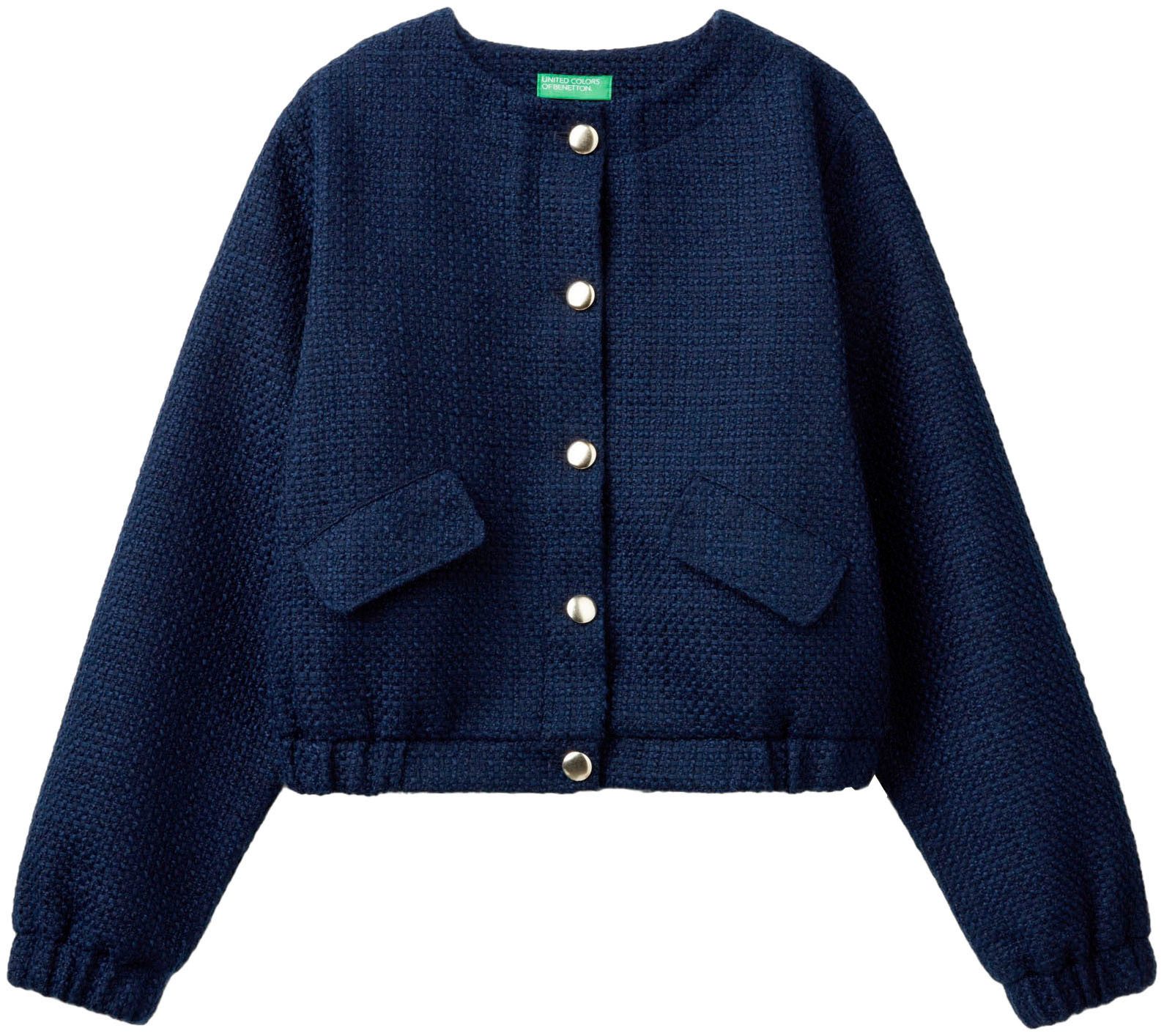 United Colors of Benetton Bomberjacke mit Knopfleiste in Strickware