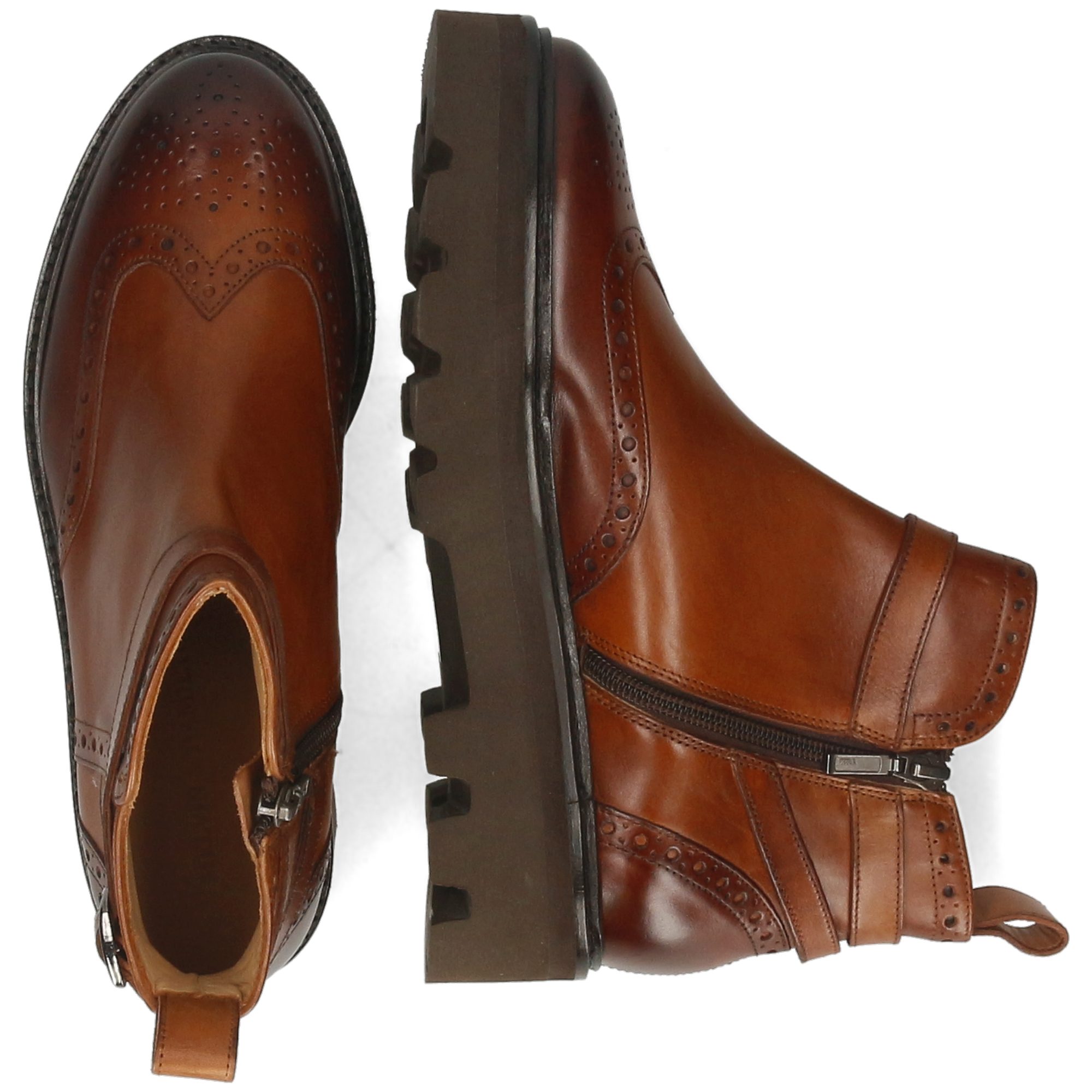Melvin & Hamilton Sally 60 Leder-Jodhpur Boots für Damen Stiefelette Plateausohlen, Echtes Leder, Vegetabile Gerbung