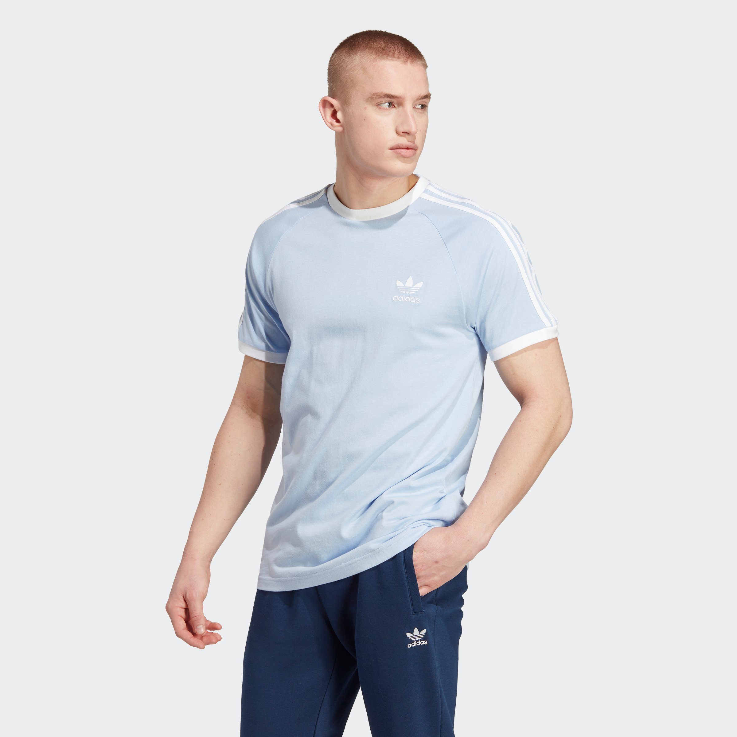 Dawn adidas 3-STRIPES TEE Originals T-Shirt Blue