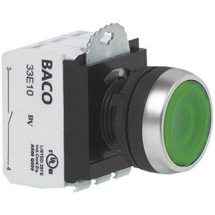 BACO Schalter BACO BAL21AH60L L21AH60L Drucktaster Frontring Kunststoff verchromt (L21AH60L)
