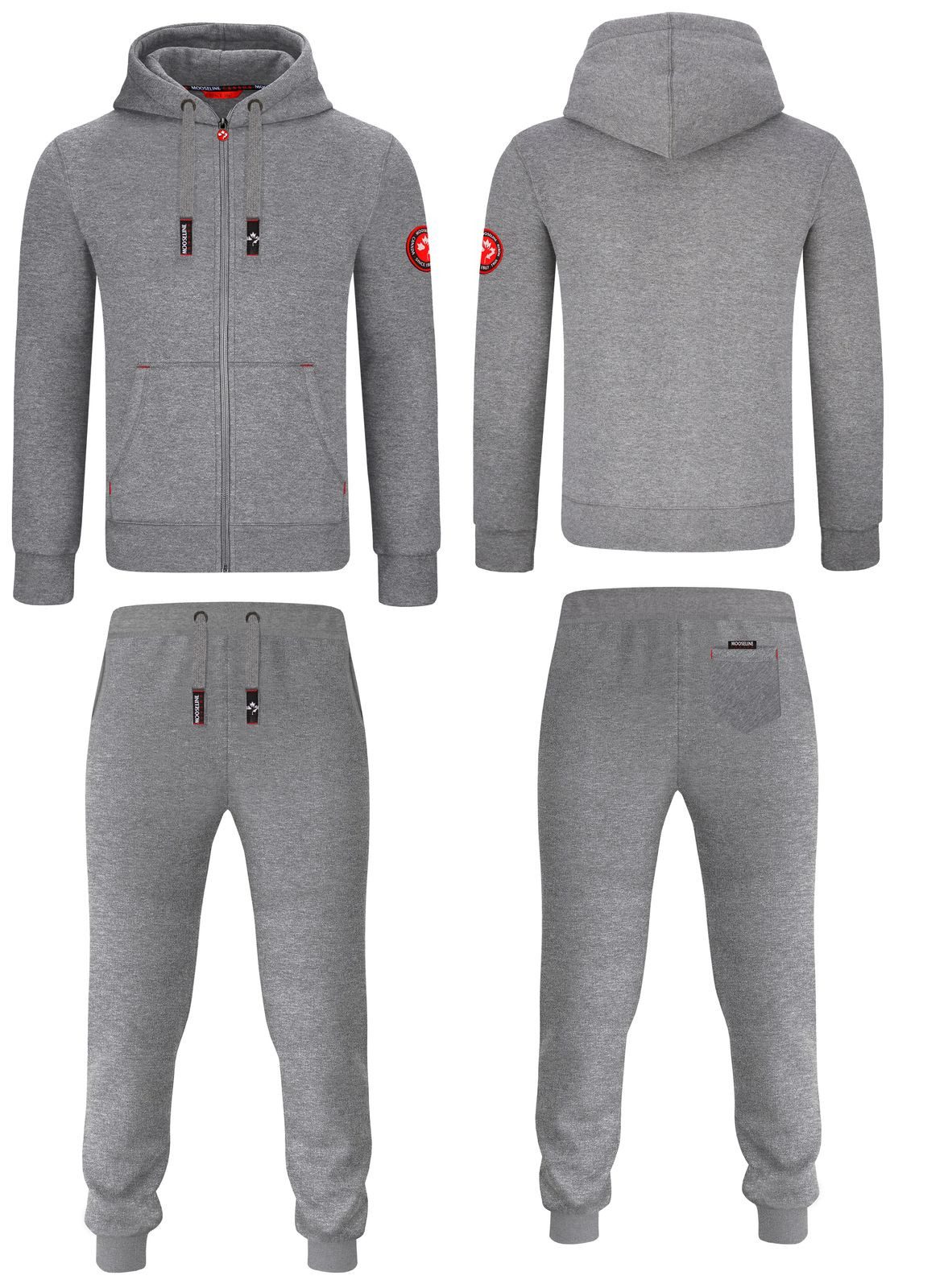 MOOSELINE Jogginganzug Herren Schwarz - rotes Stoffpatch (2-tlg), rote Patc günstig online kaufen