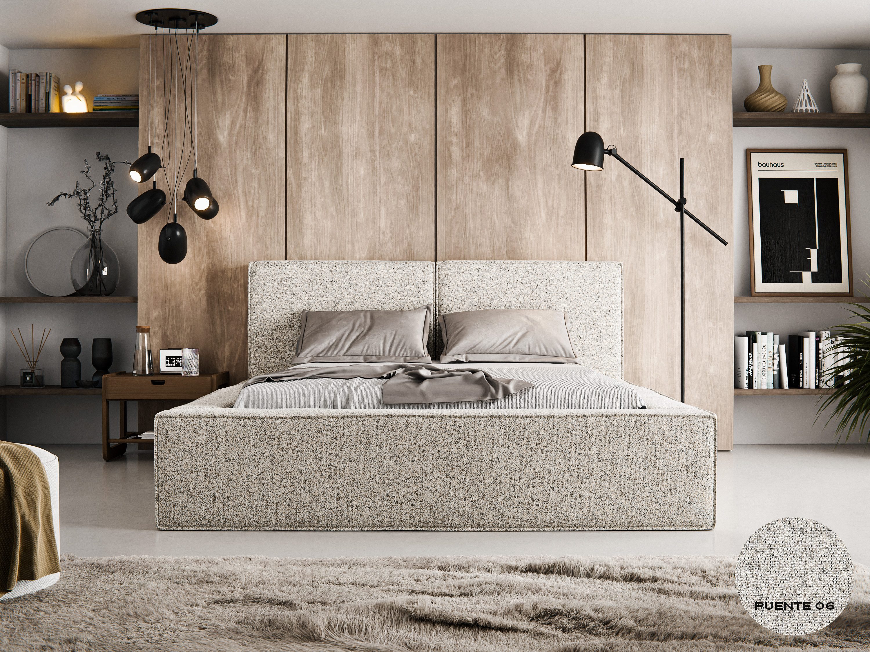 thematys Polsterbett mit Bettkasten, Stauraumbett, Bouclé günstig online kaufen