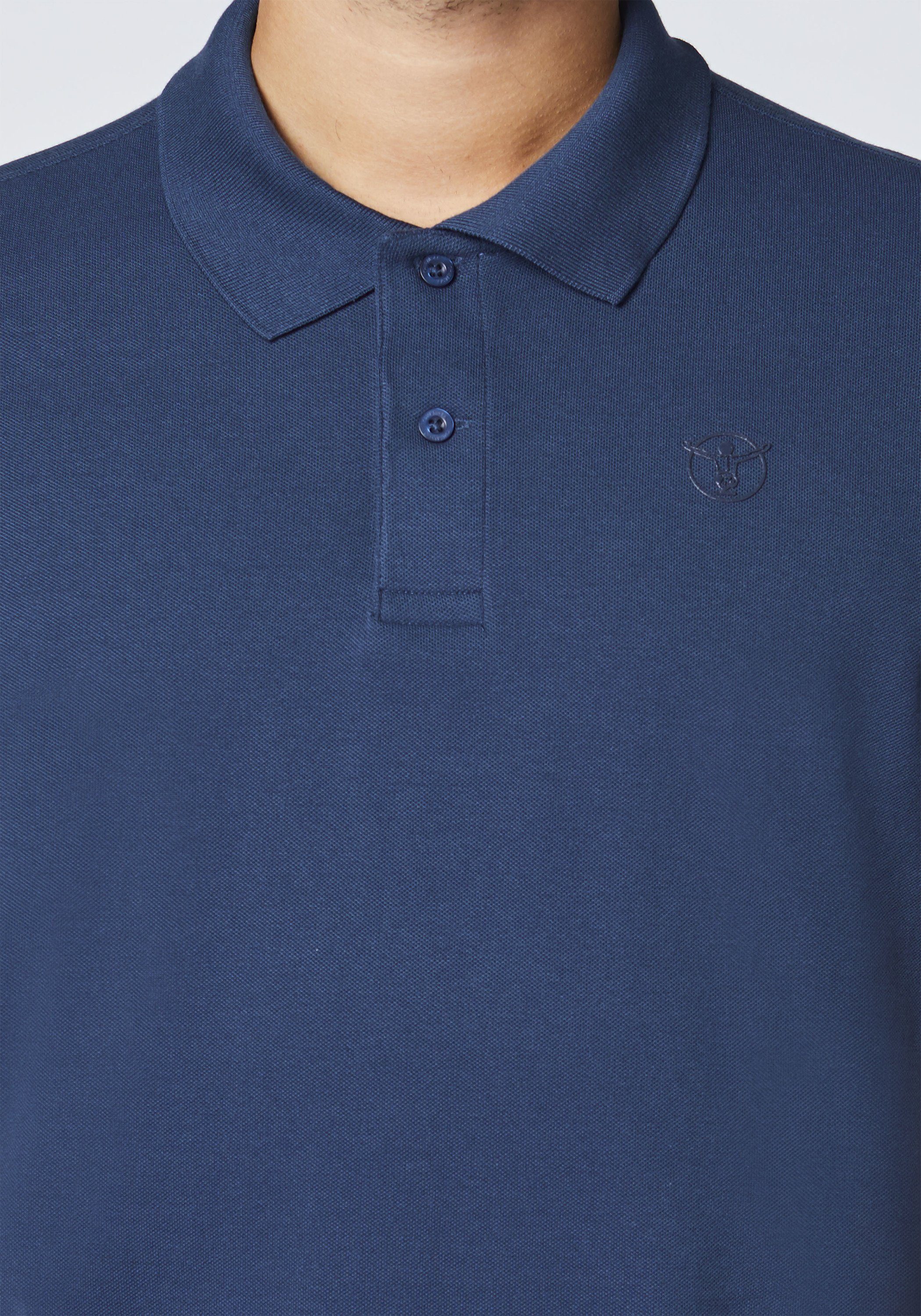 dunkel Poloshirt 1 blau mit Chiemsee dezentem Jumper-Motiv Poloshirt