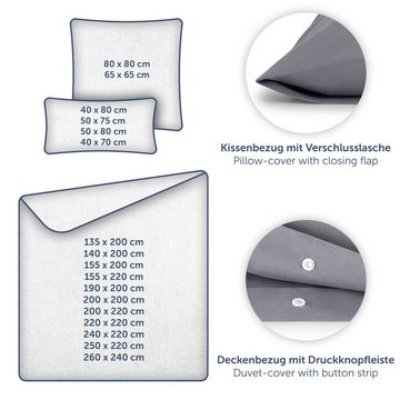 Bettwäsche + Kissenbezug - Superweiches Bettbezug Set, Blumtal, Faltenfrei