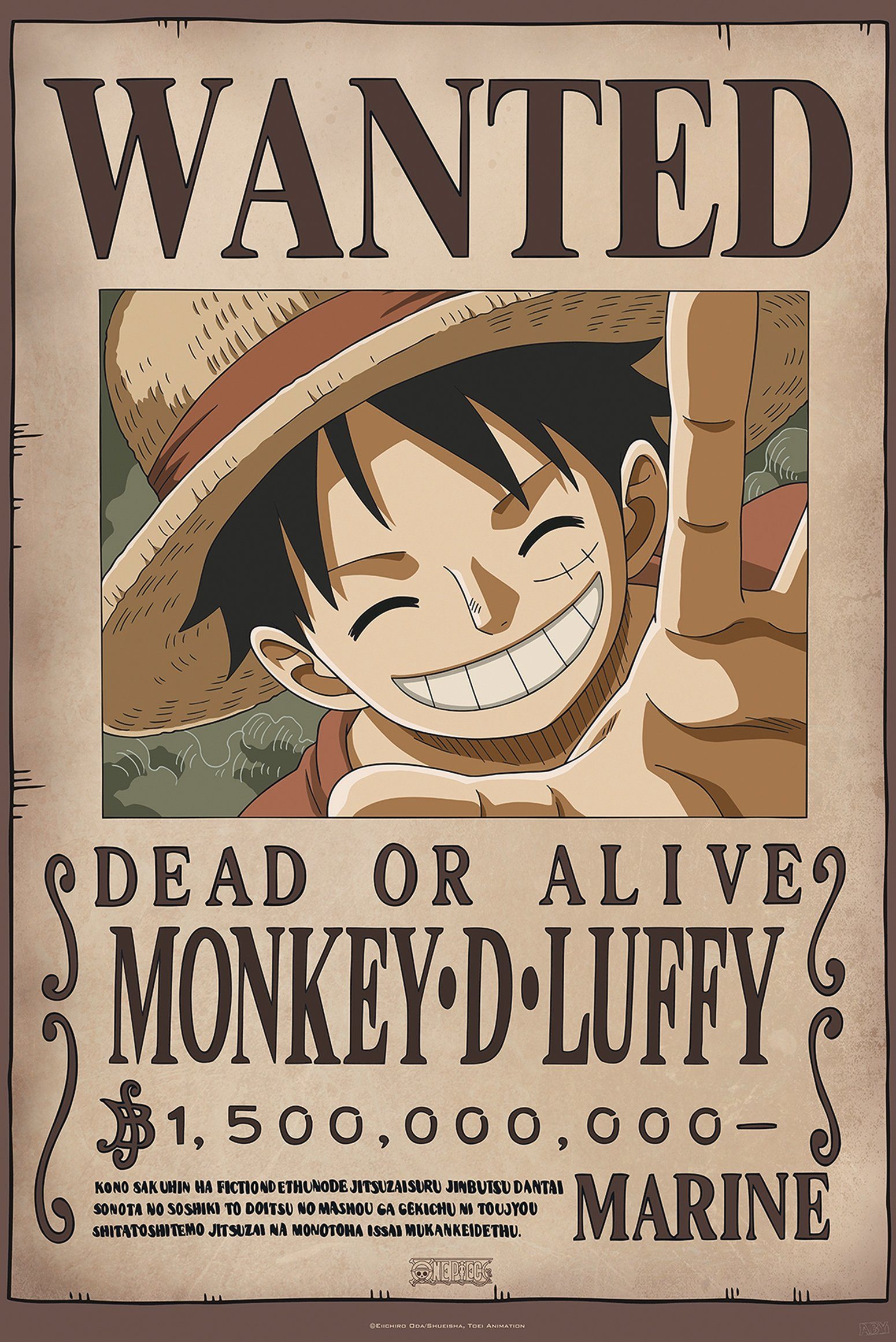 GB eye Poster One Piece Poster Wanted Monkey D. Luffy 2 61 x 91,5 cm günstig online kaufen