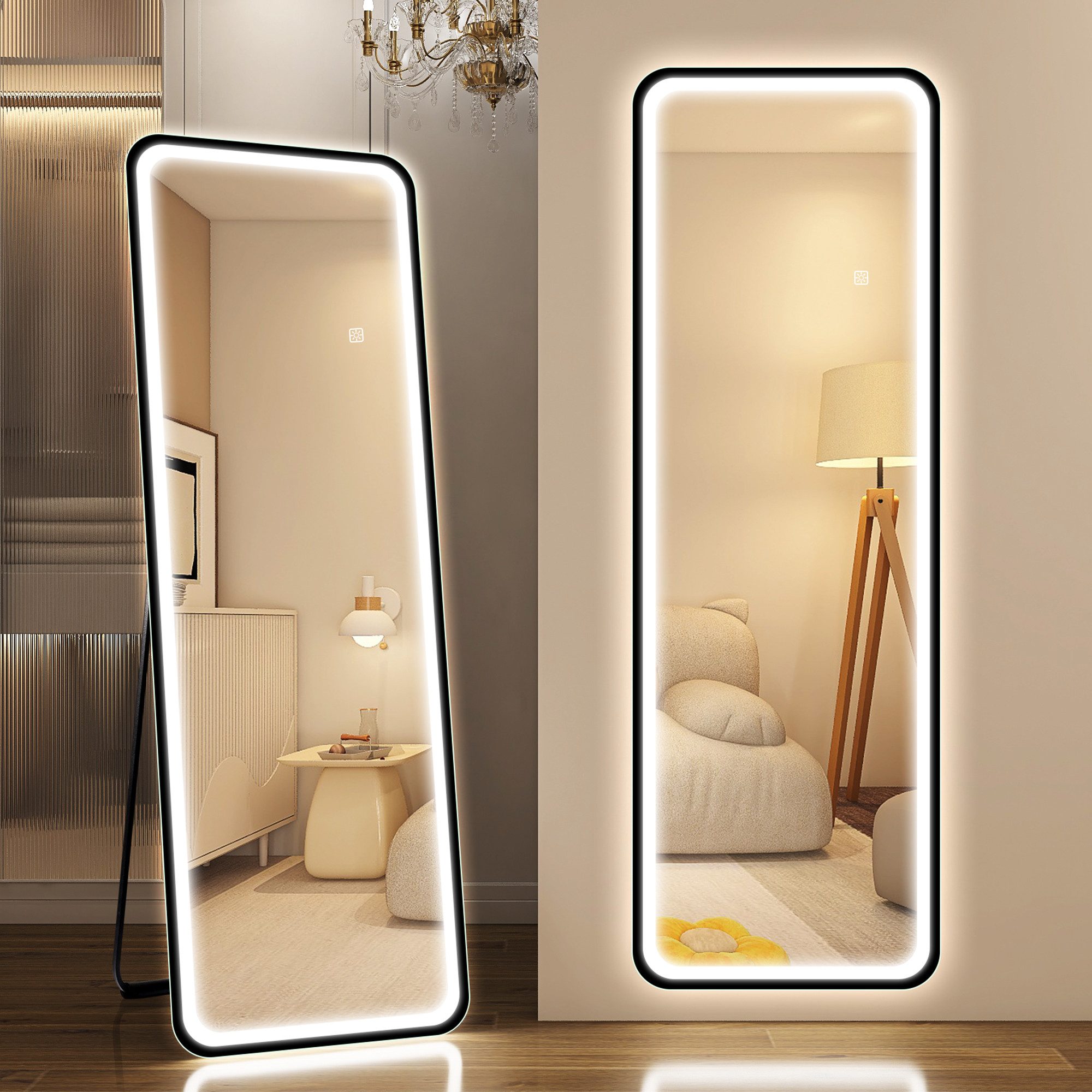 STARLEAD Standspiegel LED-Ganzkörperspiegel 150x50 cm, dimmbarer günstig online kaufen