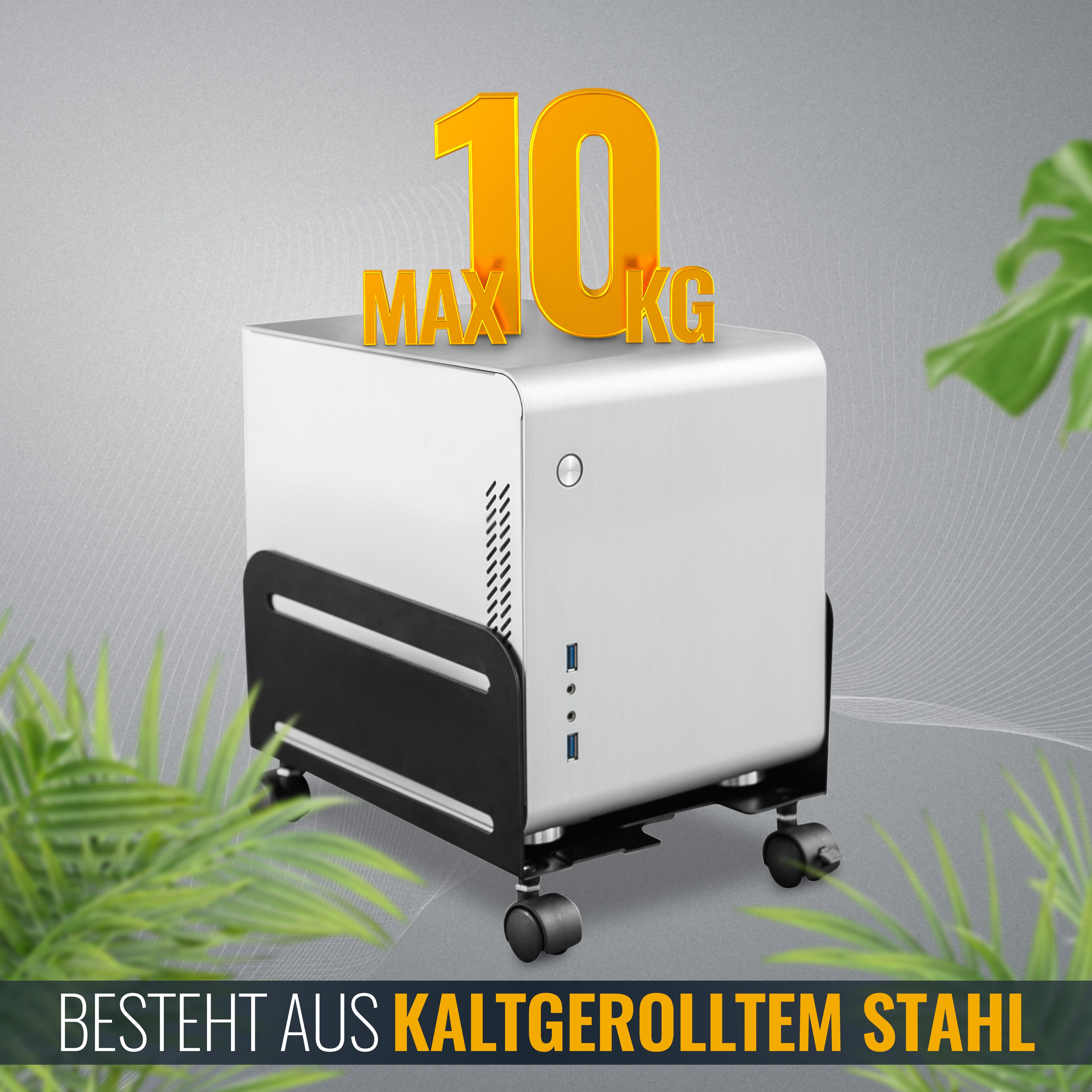 RICOO Halterung Mobile Rechner Halterung mit Rollen RH-04, (1-tlg., PC-Halterung mit Rollen Rechner Regal zum Rollen PC Ständer rollbar)