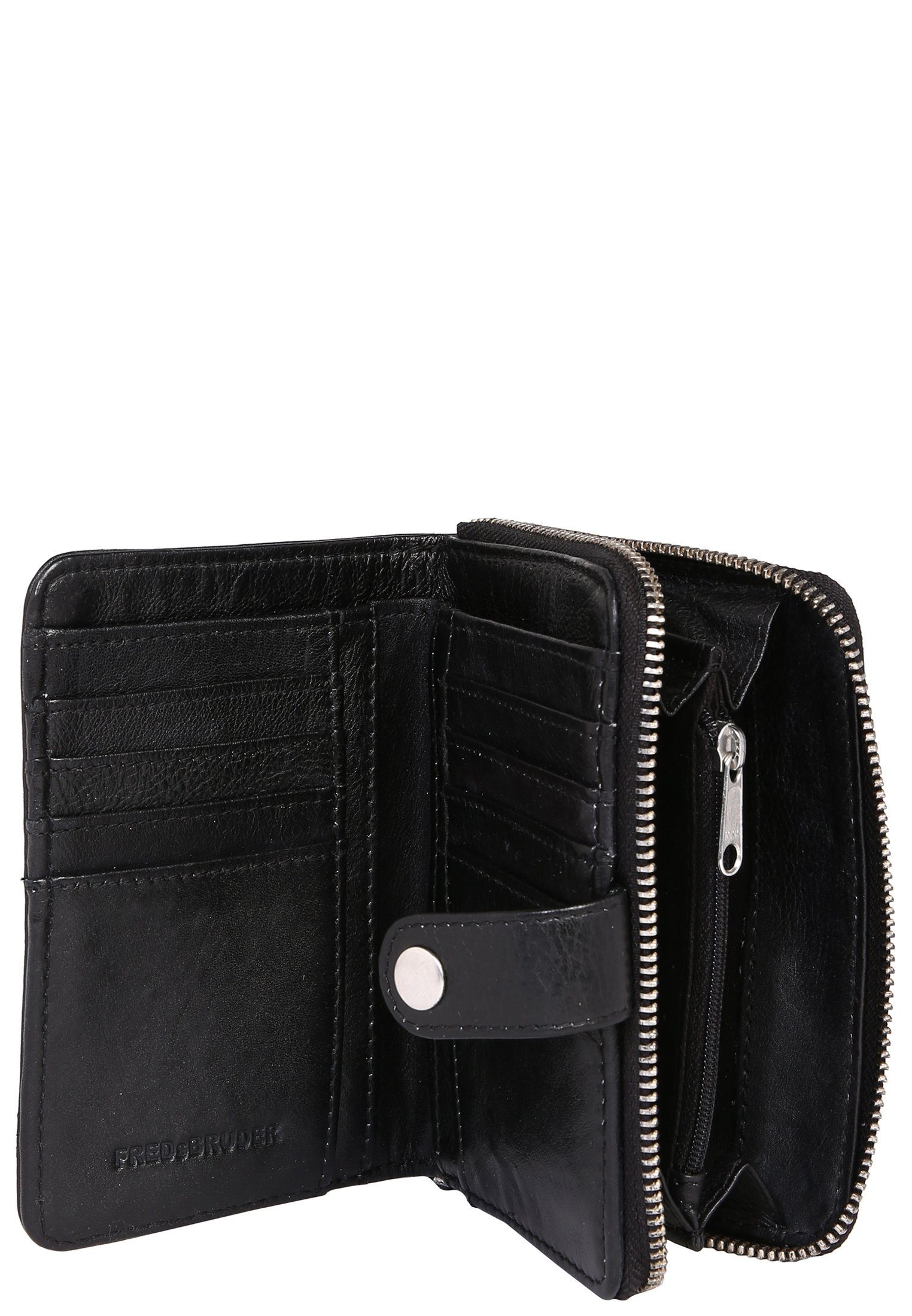 FREDsBRUDER Flechtdetail BLACK MILKY Geldbörse mit Knack Wallet,