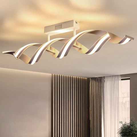 ZMH LED Deckenleuchte Modern Spirale Design Aluminium für Wohnzimmer, LED fest integriert, Warmweiß
