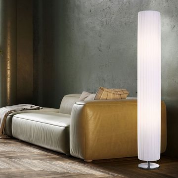 Globo Stehlampe, Leuchtmittel inklusive, Warmweiß, Wohn Ess Zimmer Steh Leuchte Textil weiß Stand Lampe 2x E27