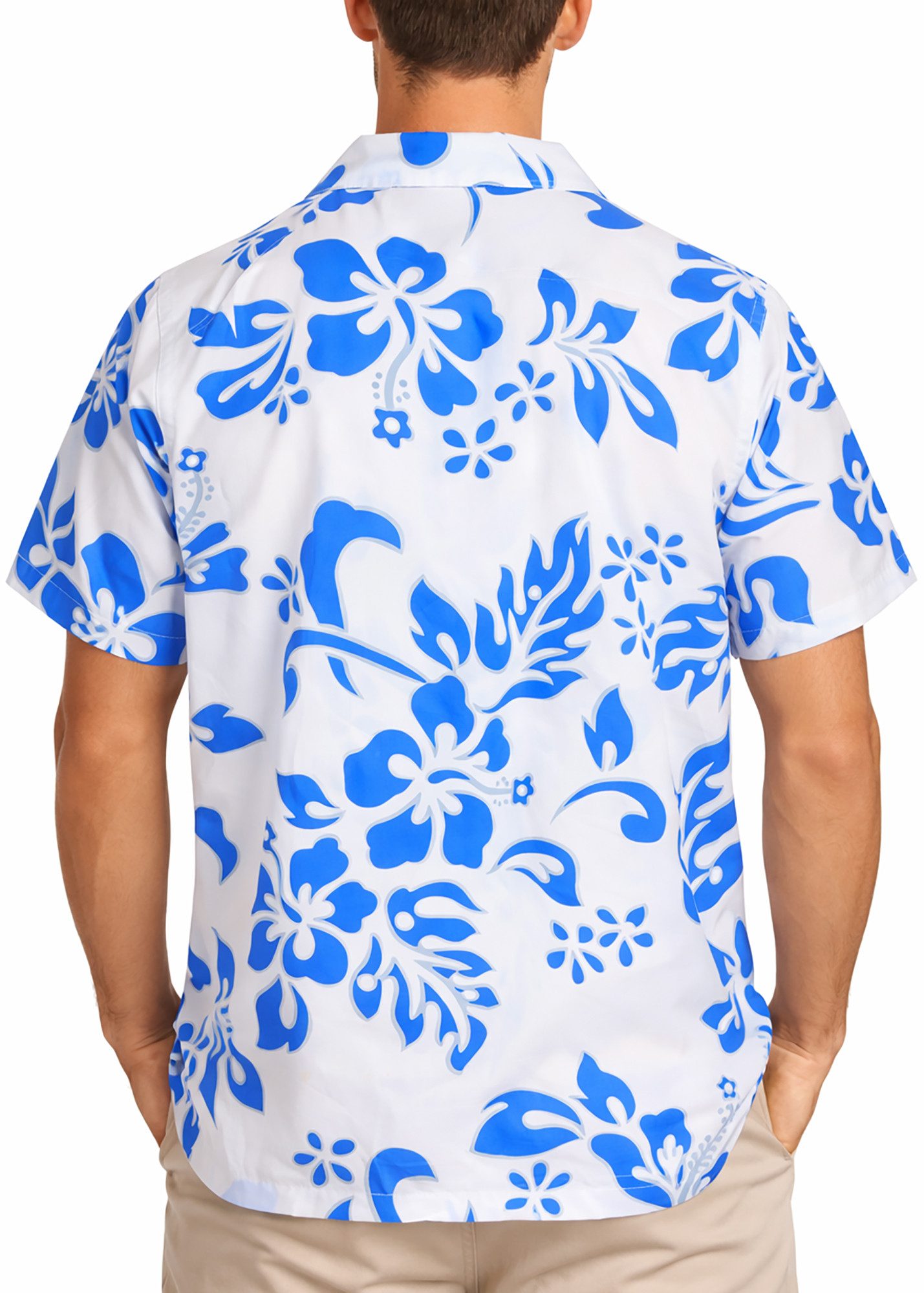King Kameha Hawaiihemd "Hibiscus" Funky Hawaii-Hemd Herren Kurzarm Front-Tasche Stylish – Bild 4 von 5