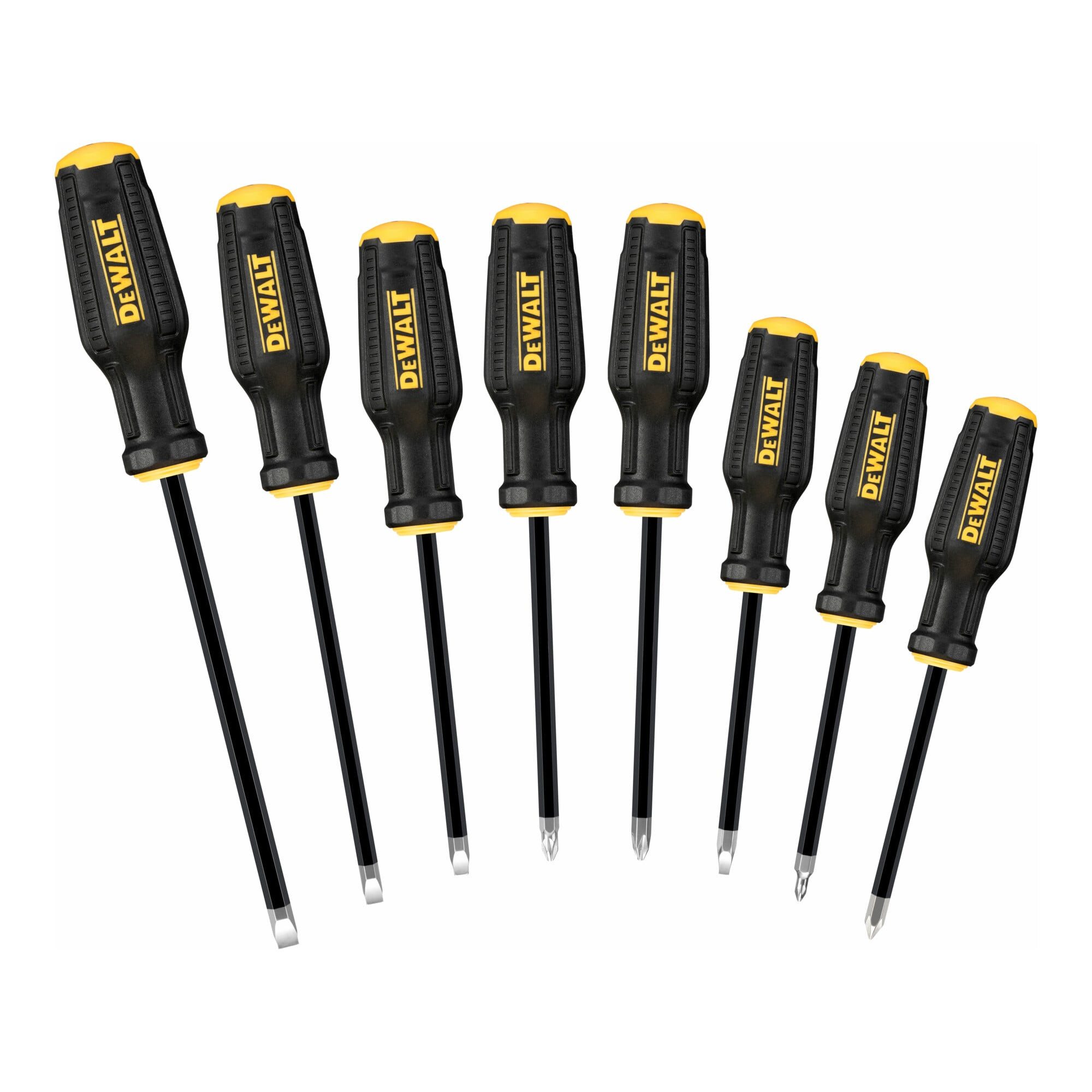 DeWalt Schraubendreher DEWALT MAXFIT Schraubendreher-Set 8-tlg. mit feststehender Klinge DWHT