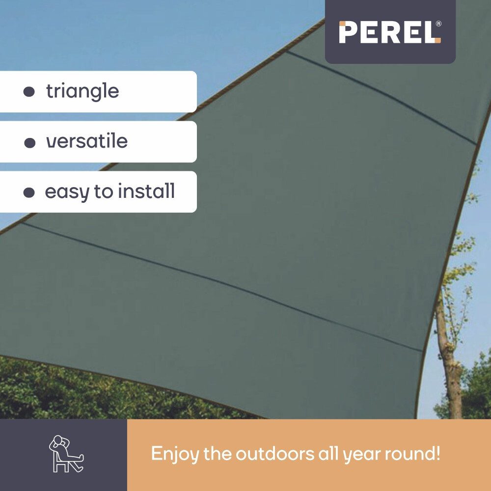 PEREL Sonnensegel Perel Sonnensegel, wasserabweisend, 3.6 x 3.6 x 3.6 m, 160 g/m², Polye, (1-tlg)