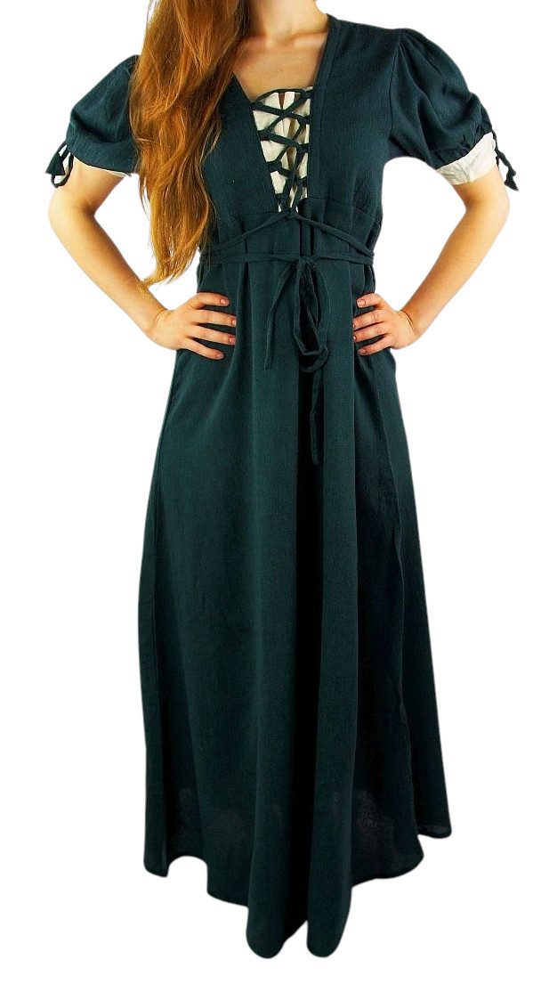 Leonardo Carbone Burgfräulein-Kostüm Sommerkleid "Denise" mit Mieder, kunstvolle Schnürung, V-Ausschnitt