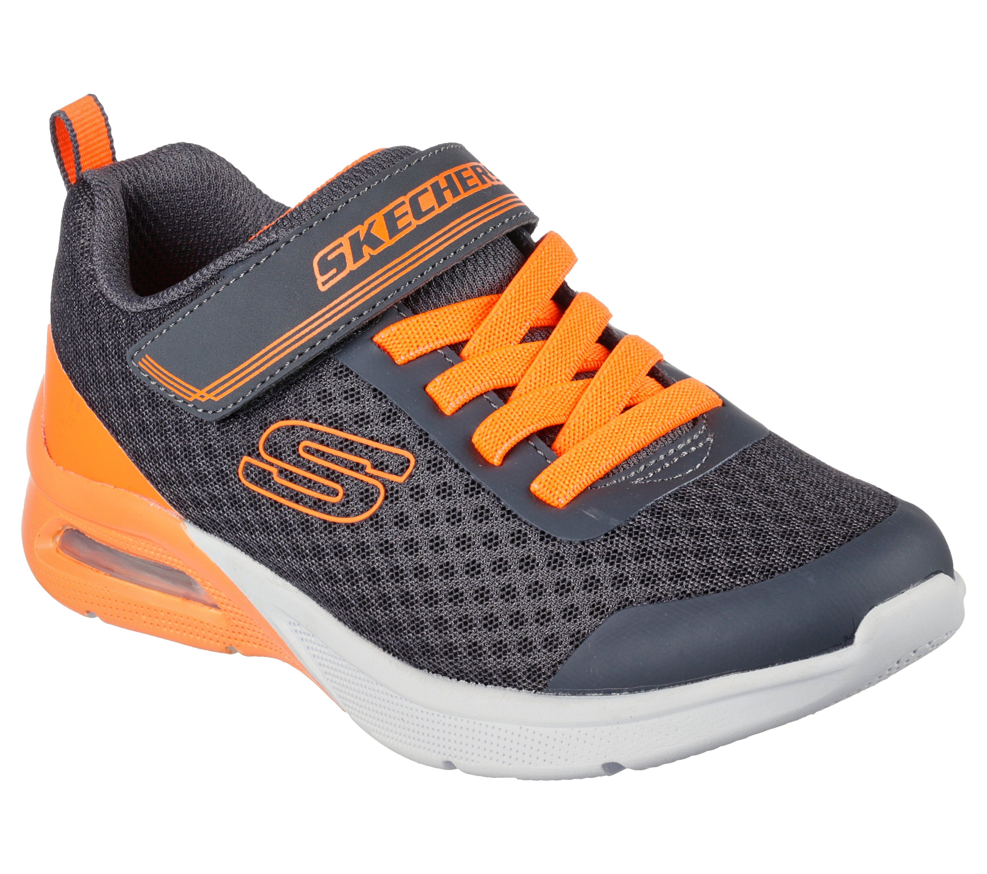 Klettverschluss Bungee-Schnürung Sneaker Orange verstellbarem Dunkelgrau MICROSPEC GORVIX MAX Skechers / mit