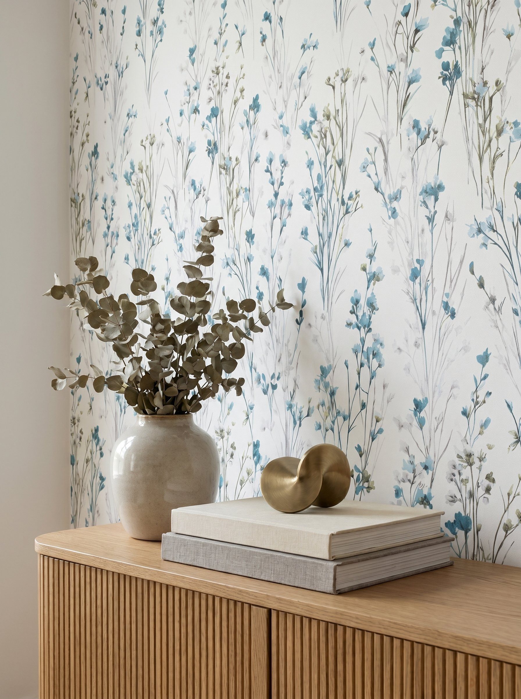 Newroom Vliestapete Lunara Türkis Tapete Vliestapete Blumen, Floral, Blumenranke, strukturiert, Mustertapete