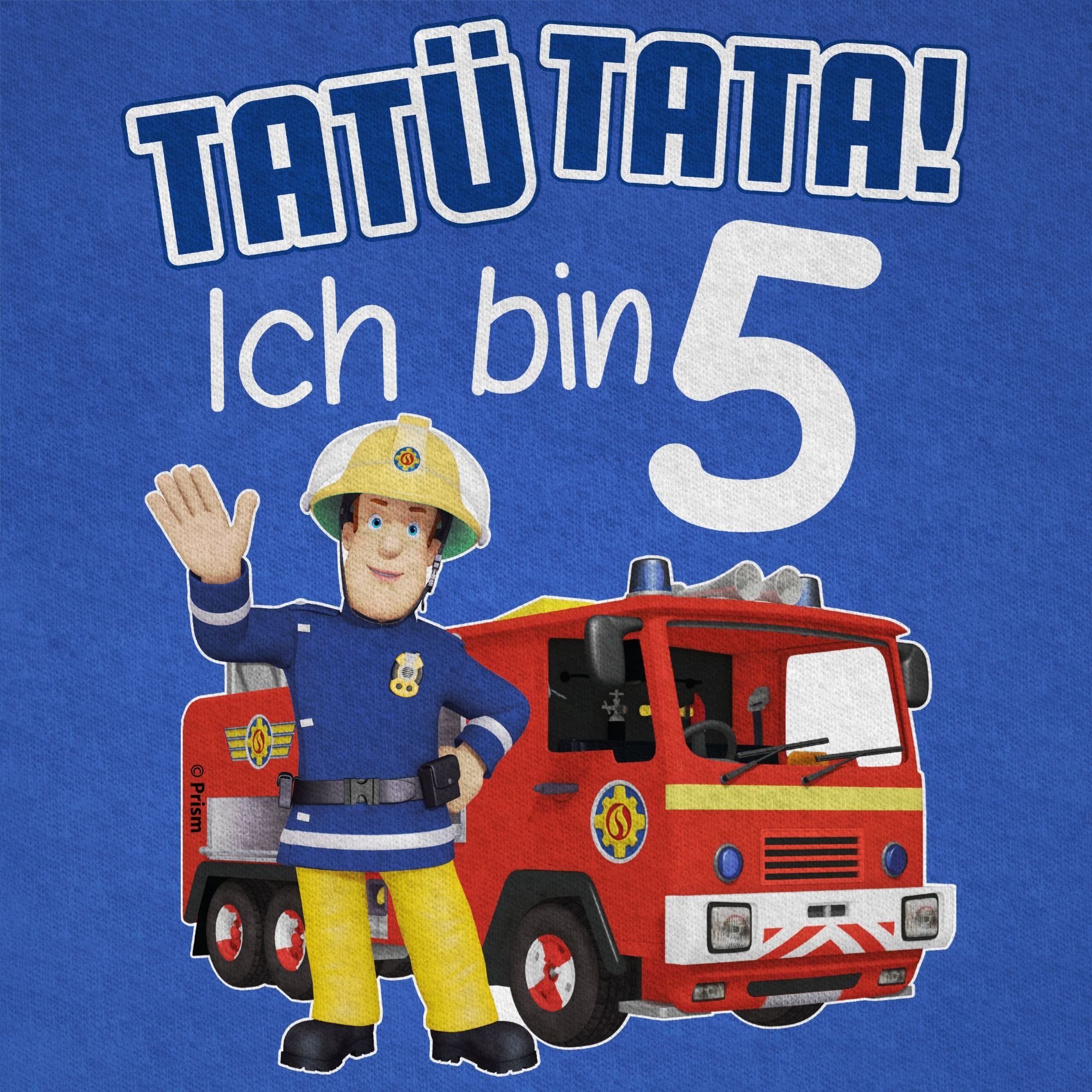 Tata! bin 02 Tatü blau Feuerwehrmann Sam Ich Royalblau - Jungen 5 Shirtracer T-Shirt