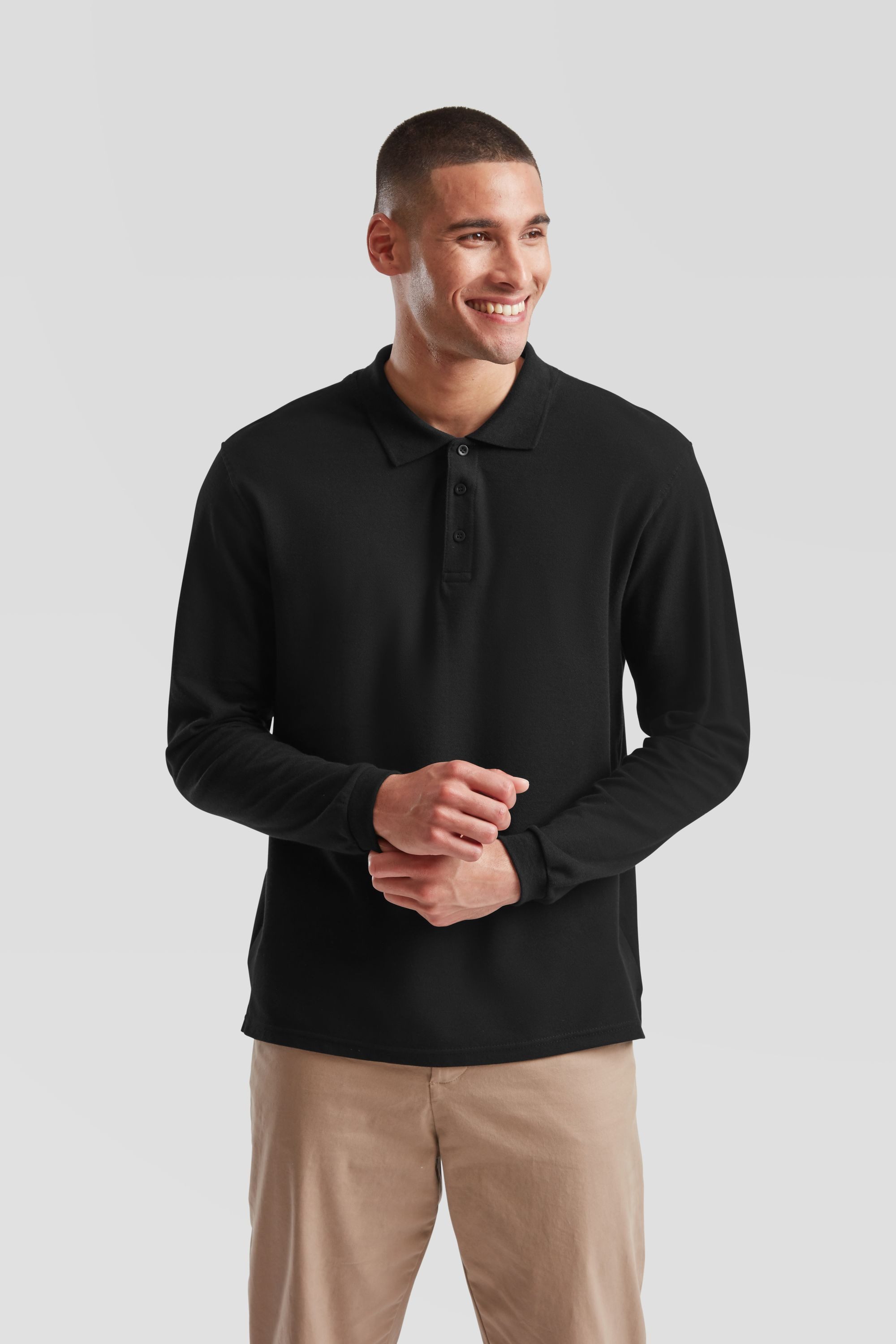 Fruit of the Loom Poloshirt Fruit of the Loom Premium Long Sleeve Polo