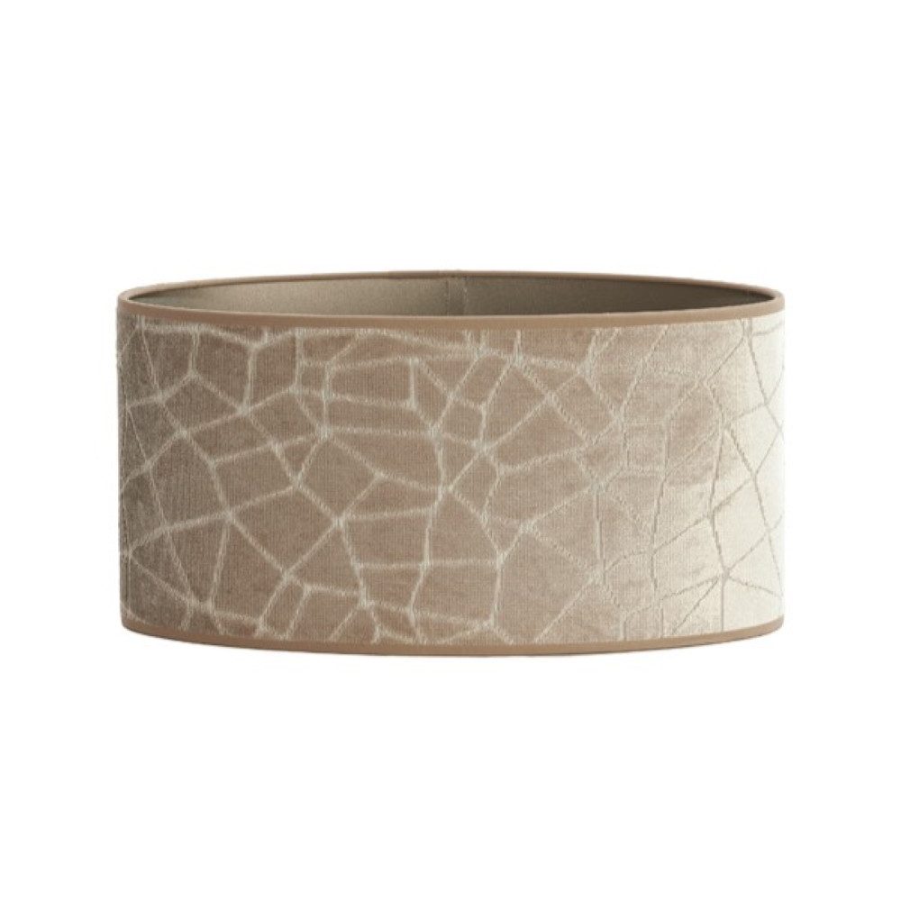 Dirk Davids Leuchten GmbH Lampenschirm Lampenschirm Oval Textil Samt-Optik in Beige Taupe 45-45-22cm