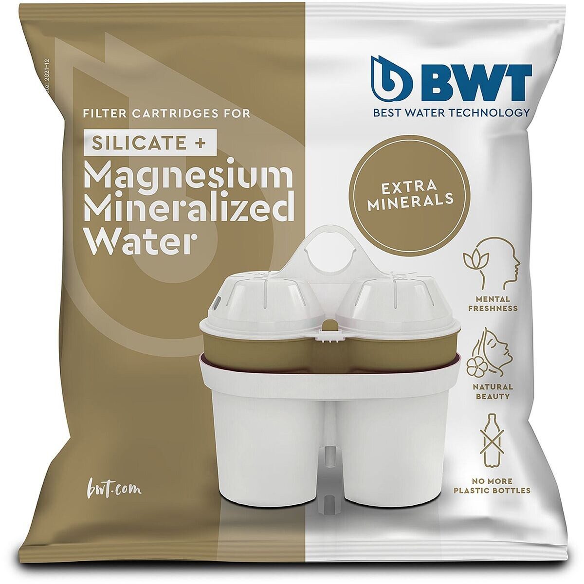 BWT Wasserfilter Silicate + Magnesium Mineralized Water, Zubehör für BWT Wasserfiltersysteme, Filterkartuschen-Set, 3er Pack