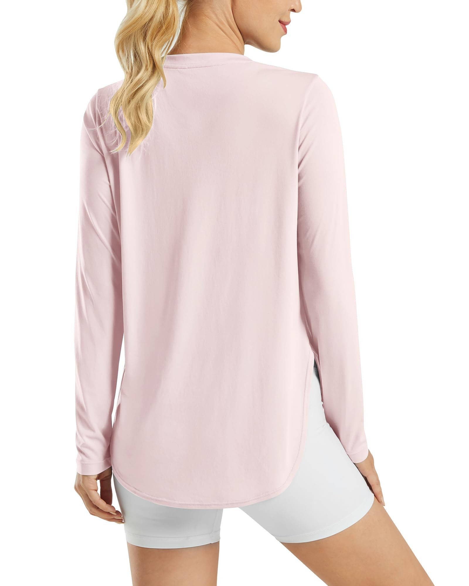 G4Free Langarmshirt Damen Langarmshirt UPF 50+ Atmungsaktiv Trainingsshirt UPF 50+ UV-Schutz,Schnelltrocknend,Atmungsaktiv, Hohe Seitenschlitze