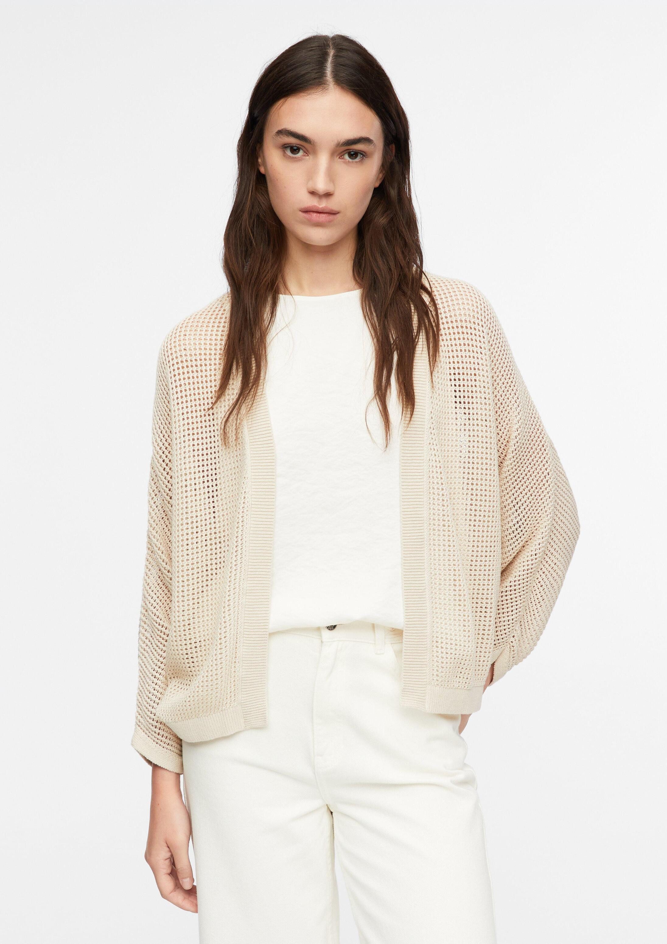 comma Cardigan Strickjacke Leichter Cardigan aus Ajourstrick