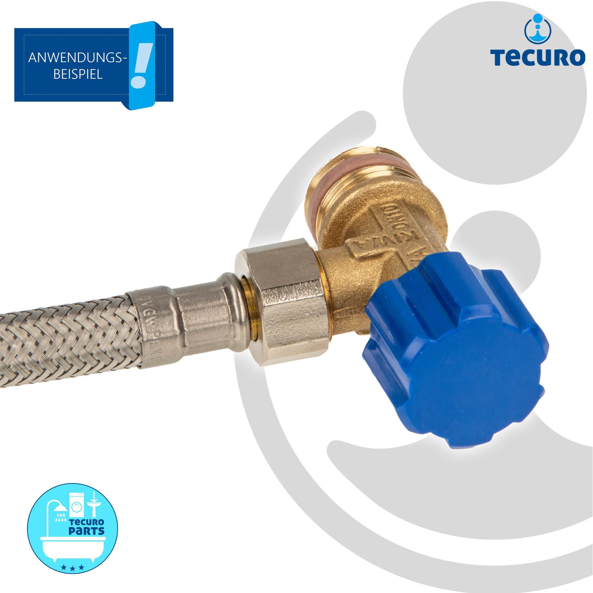 tecuro Spülkasten Eckventil 1/2 Zoll x 3/8 Zoll-DN 10, selbstdichtend, f. UP-Spülkasten – Bild 4 von 5