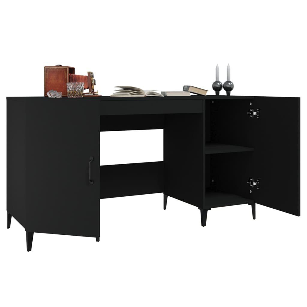 furnicato Schreibtisch Schwarz 140x50x75 cm Holzwerkstoff