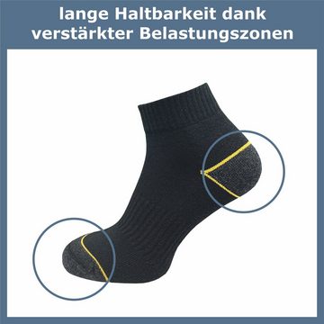 GAWILO Arbeitssocken - kurz - für Herren mit atmungsaktiver Baumwolle gegen Schweißfüße (10 Paar) Ideal für Sicherheitsschuhe im Sommer - mit Fußgewölbeunterstützung