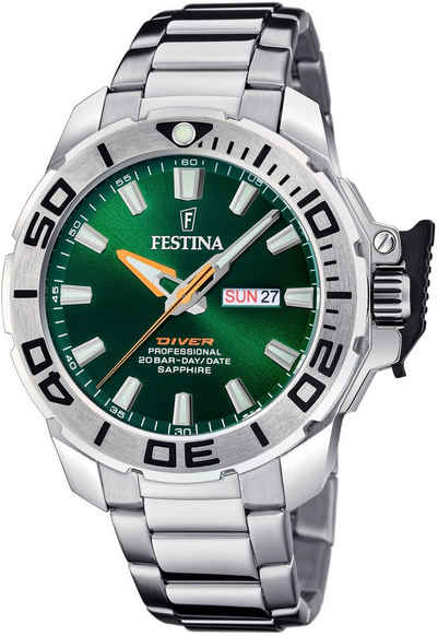 Festina Quarzuhr Diver Collection, F20665/2, (Set, 2-tlg., mit Wechselband), Armbanduhr, Herrenuhr, ideal auch als Geschenk