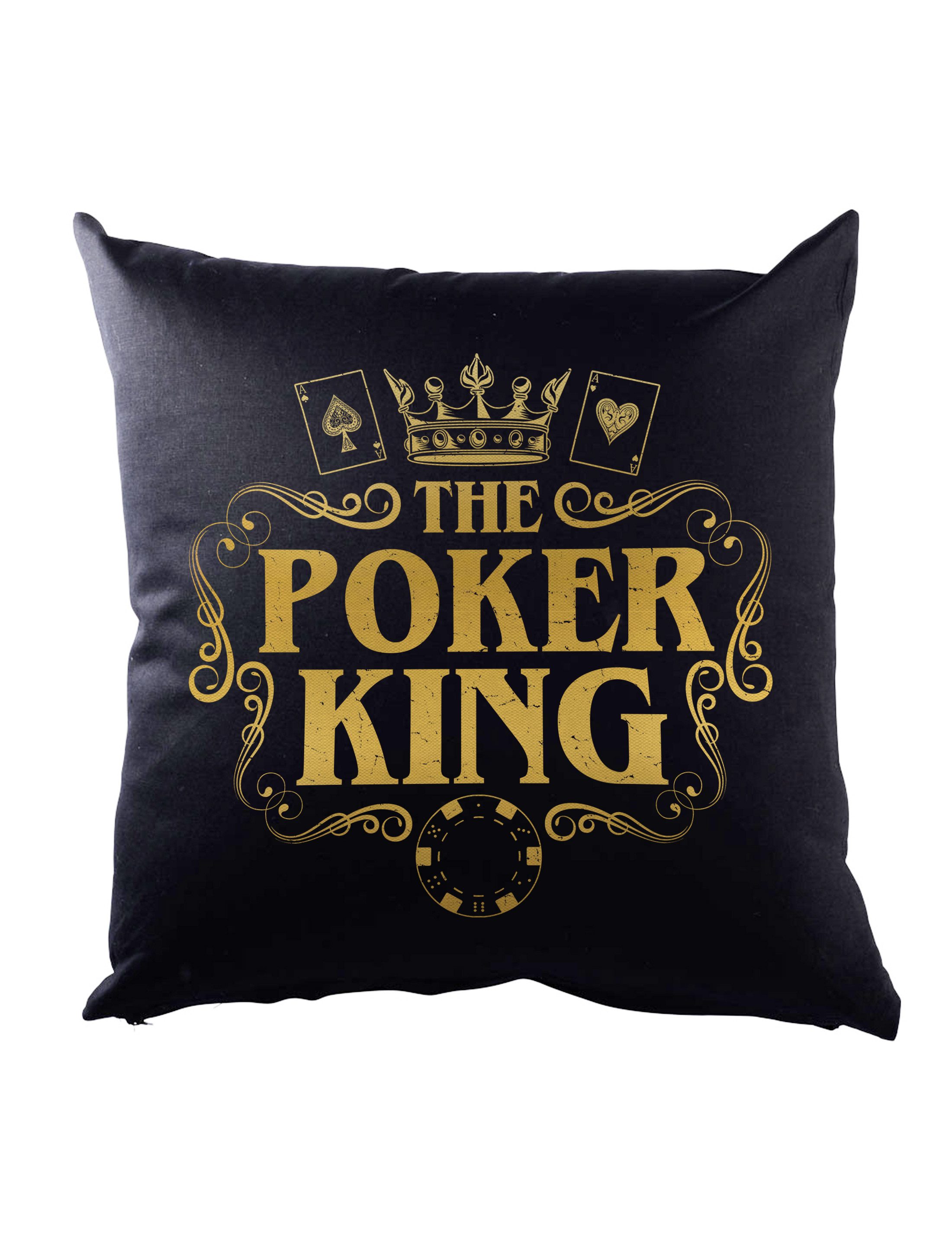 Dekokissen The Poker King Dekokissen Karten Cards Casino Las Vegas Gamble Spieler