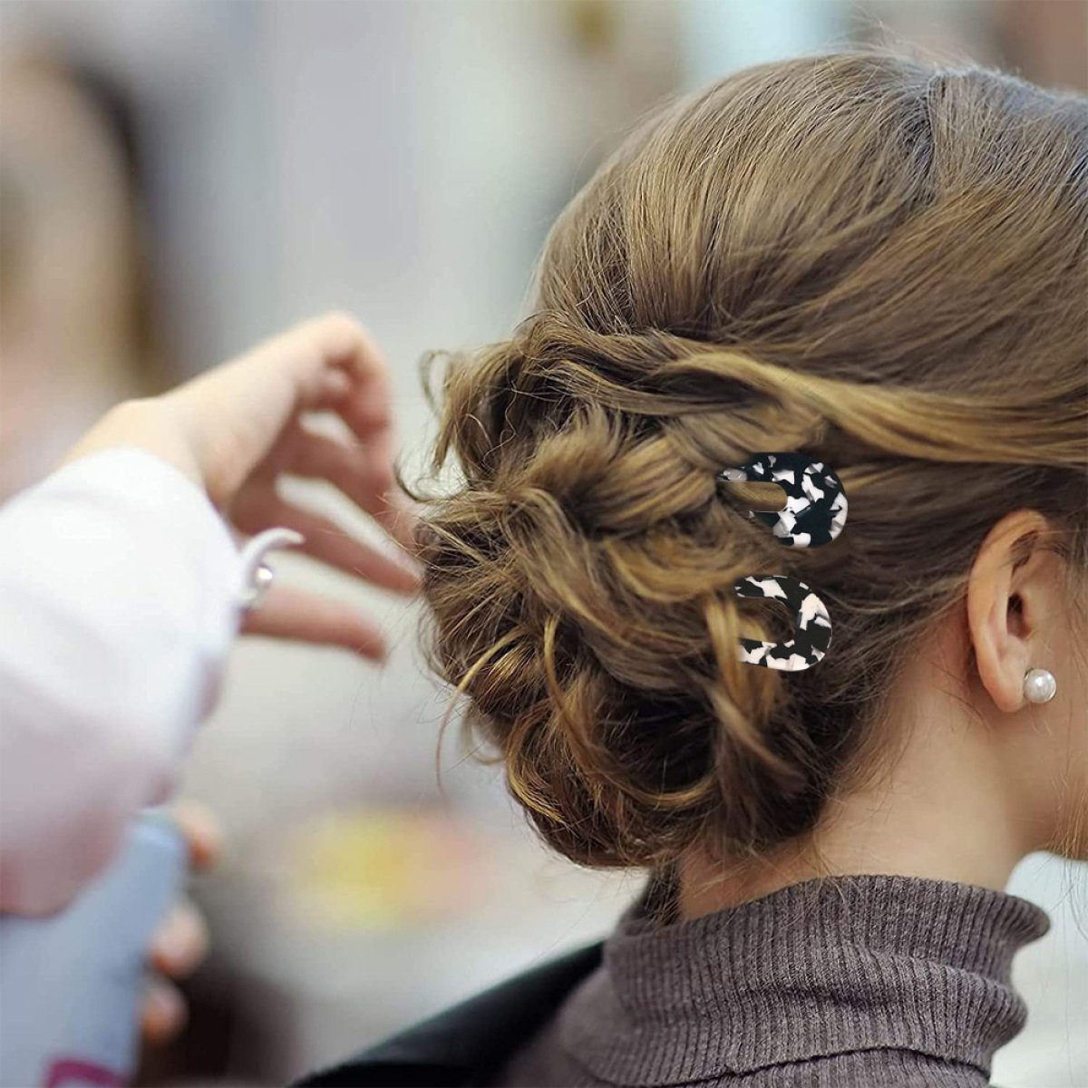 Jormftte Haarnadeln U-förmige Haarnadel,Französisch Frauen Haarspange,für Mehrfarbig2 Stil Haarstyling