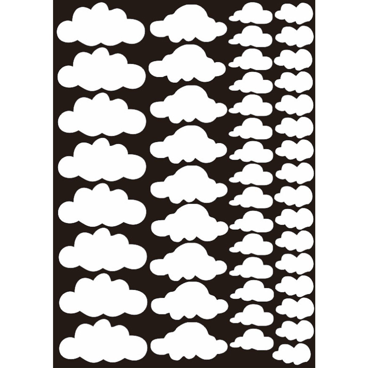 Rnemitery Wandtattoo Wolken Wandaufkleber DIY selbstklebende Tapete Haus Kunst Dekor 48 pc (Wolkenmuster), Geeignet für Kinderzimmer