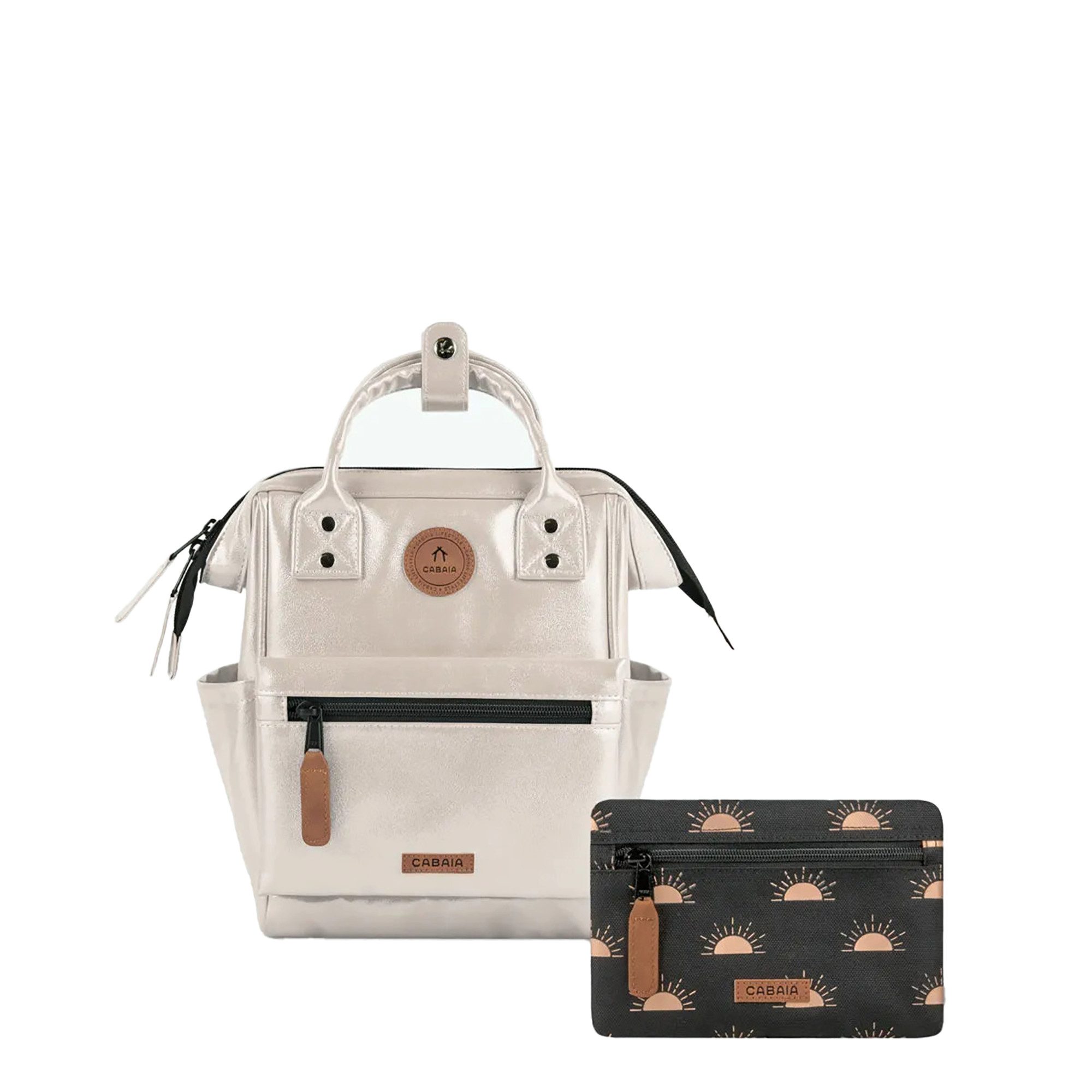 CABAIA Rucksack Honolulu (Set, inkl. 2 auswechselbaren Vordertaschen), Tagesrucksack mit austauschbaren Vordertaschen