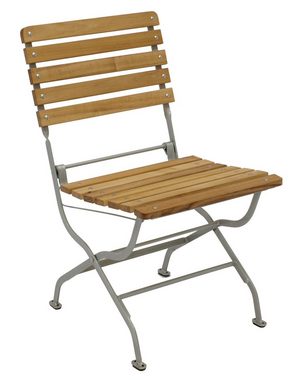 DEGAMO Garten-Essgruppe PASSAU, (5-tlg), (4x Stuhl, 1x Tisch 70x110cm), Gestell verzinkt + Robinie, klappbar