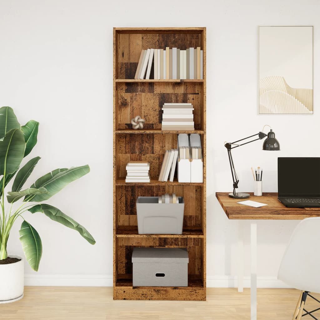 vidaXL Bücherregal Bücherregal Altholz-Optik 60x24x176 cm günstig online kaufen