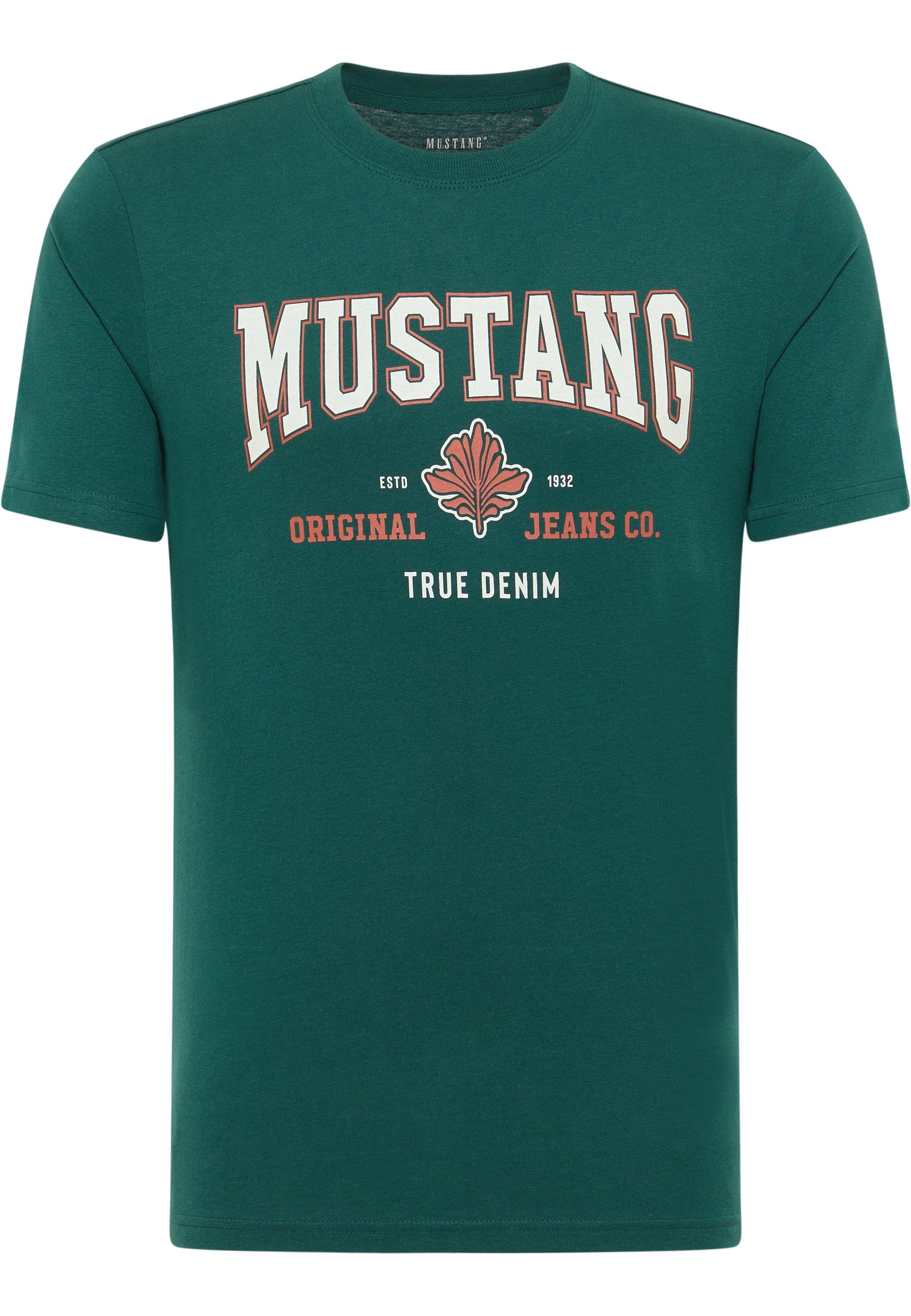 Kurzarmshirt Print-Shirt MUSTANG grün Mustang