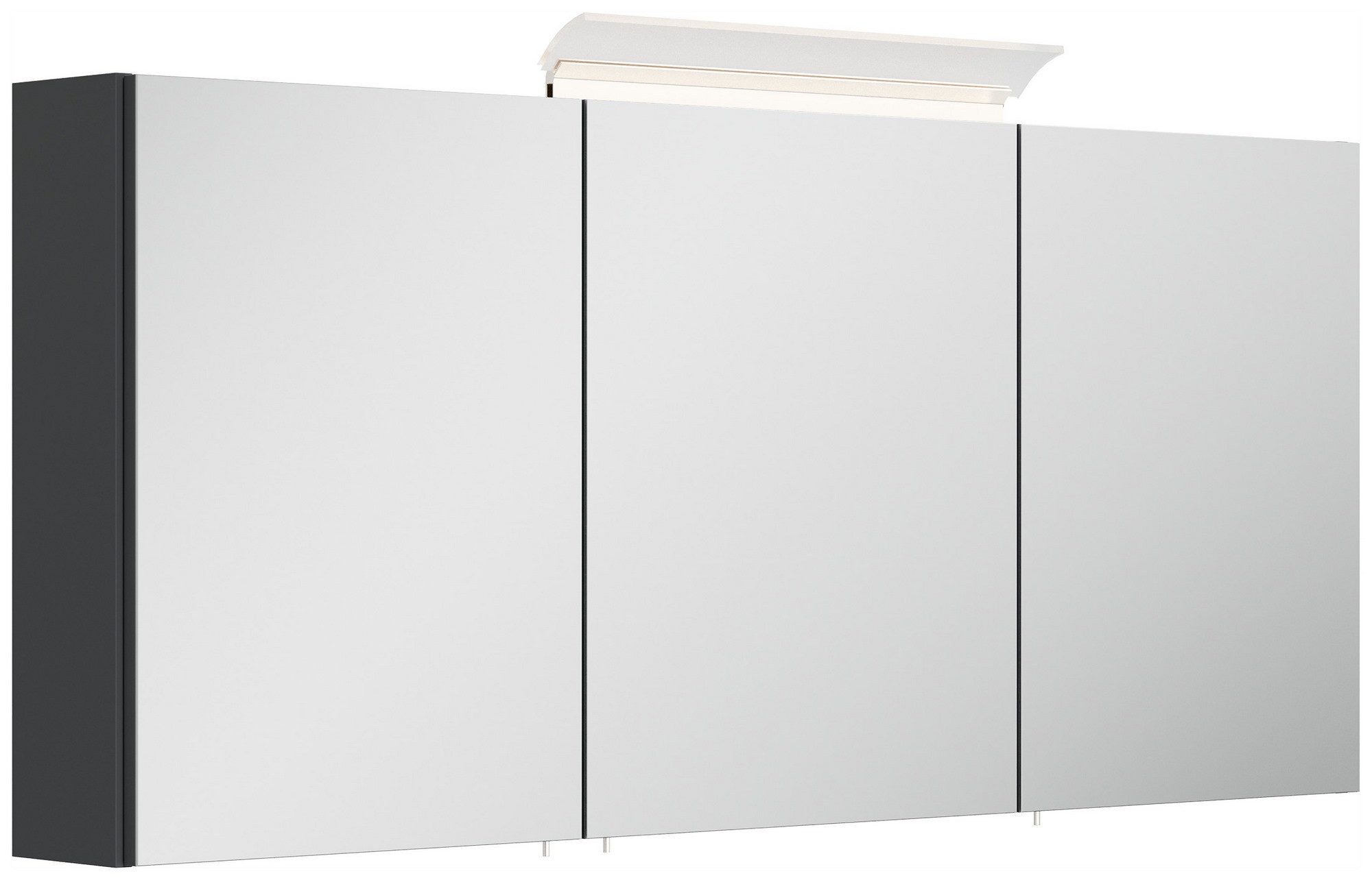 Posseik Spiegelschrank Badezimmer Spiegelschrank 3-türig LED-Acryllampe 140cm Grafit